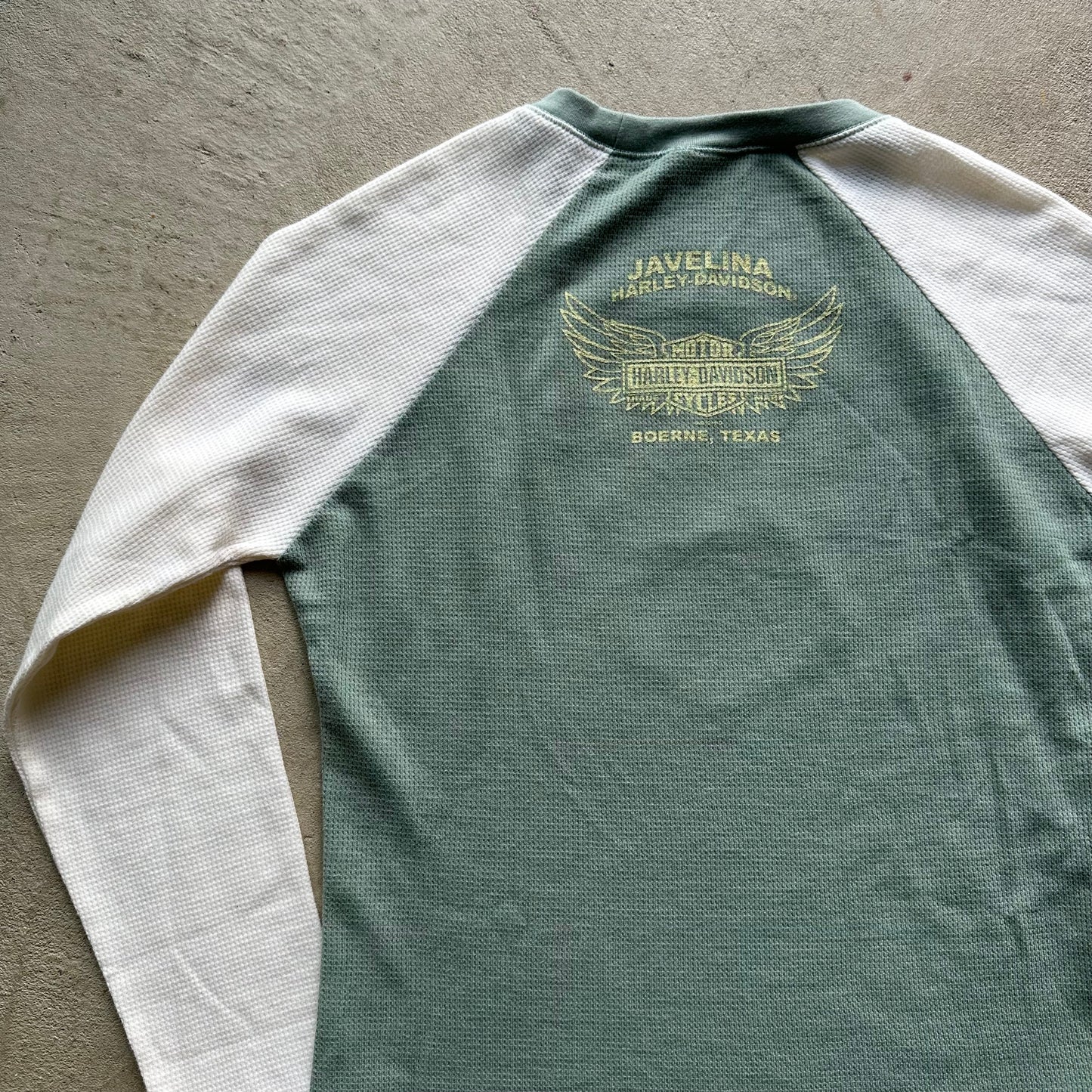 Vintage Women's Harley Davidson Green Thermal