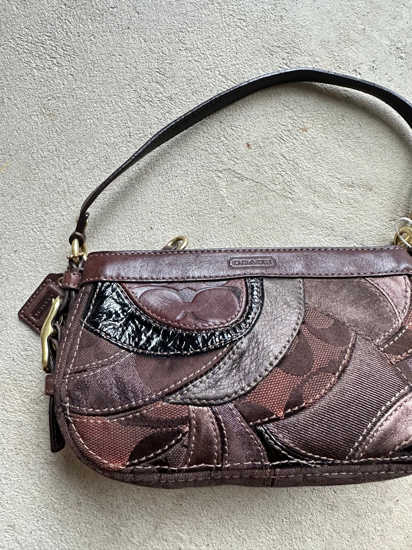 Vintage Y2K Coach Demi Brown Patchwork Handbag