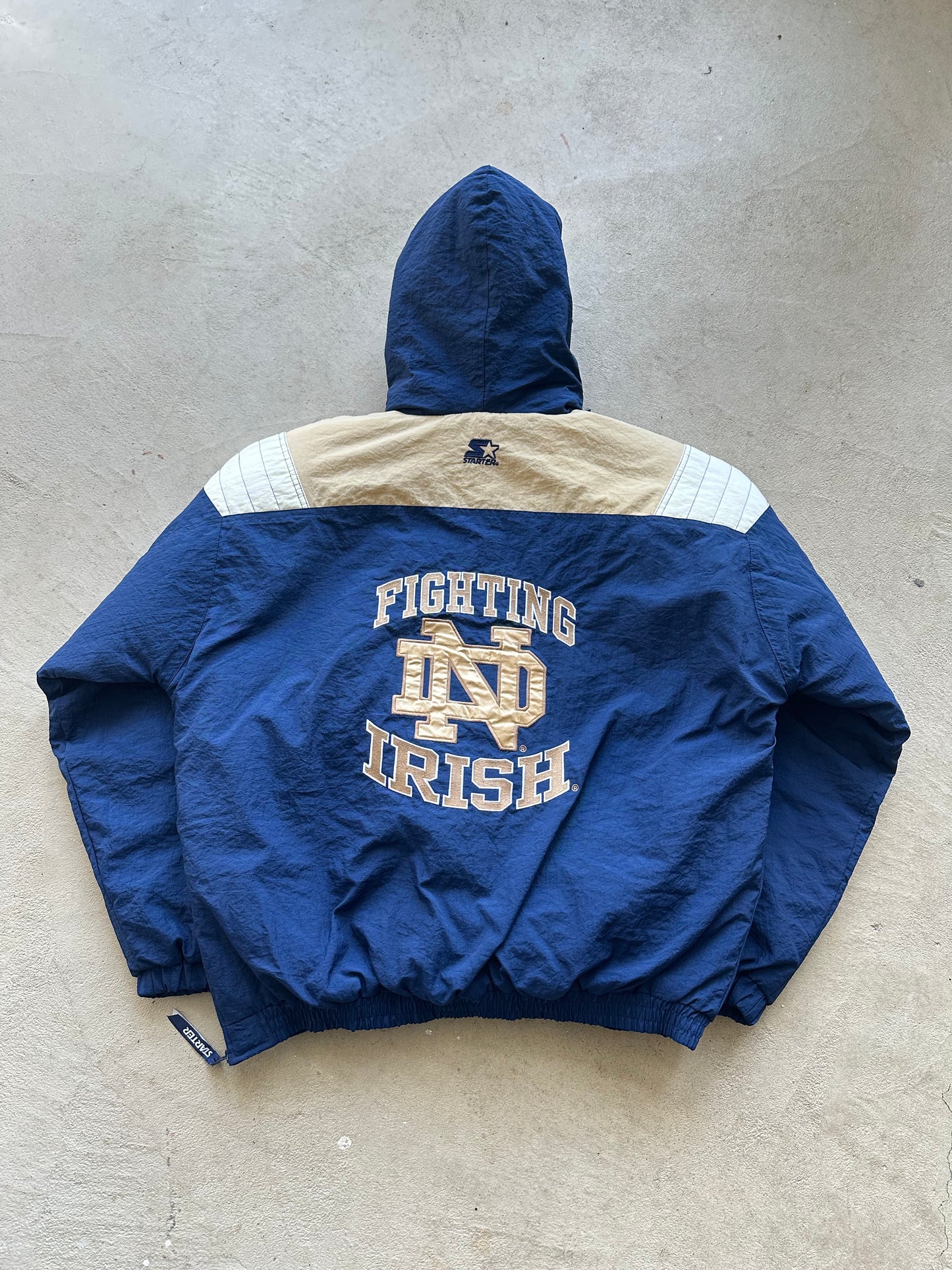 Vintage Notre Dame Starter Puffer - L