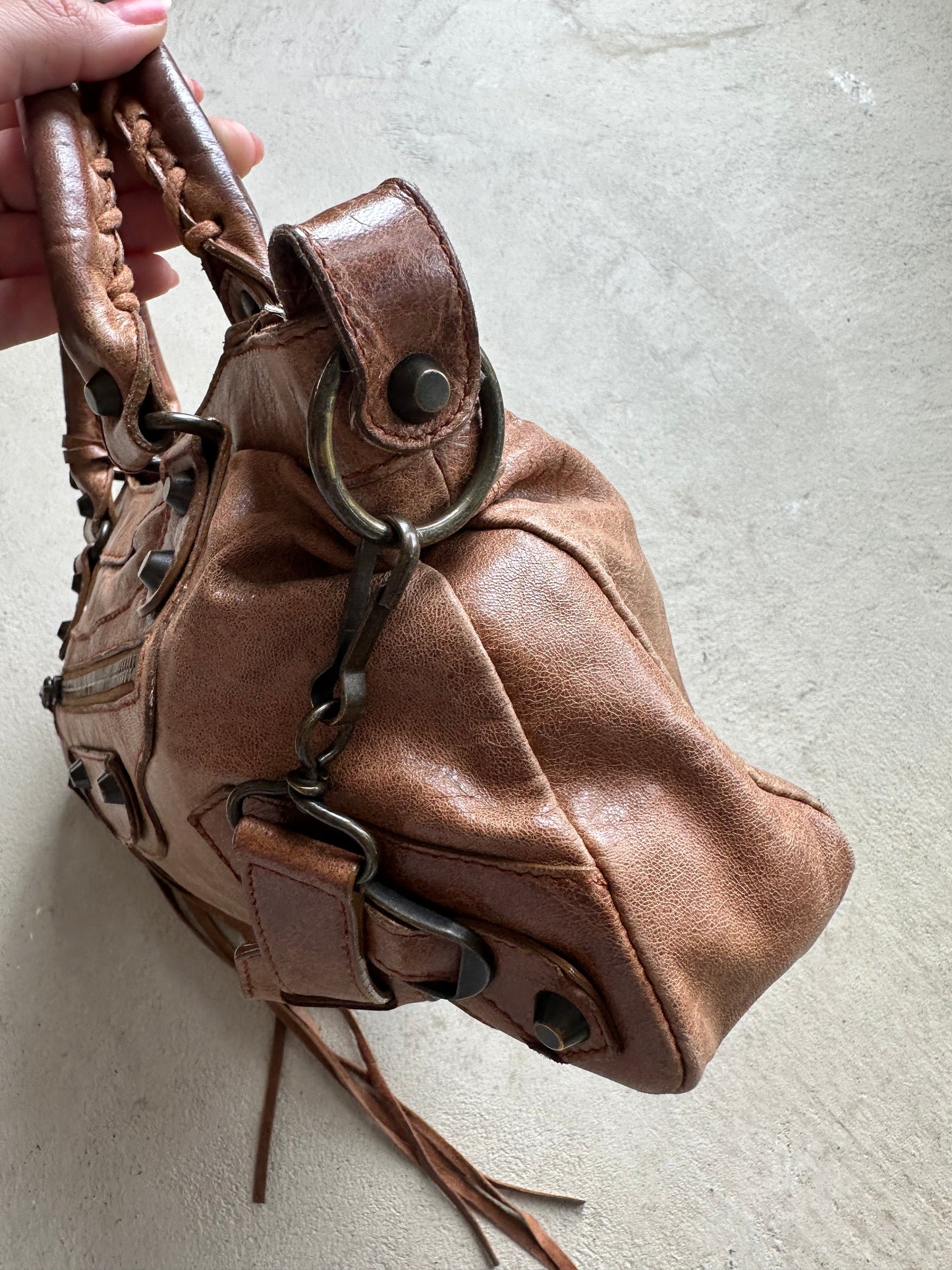 RARE! Vintage Brown Balenciaga Small City Bag