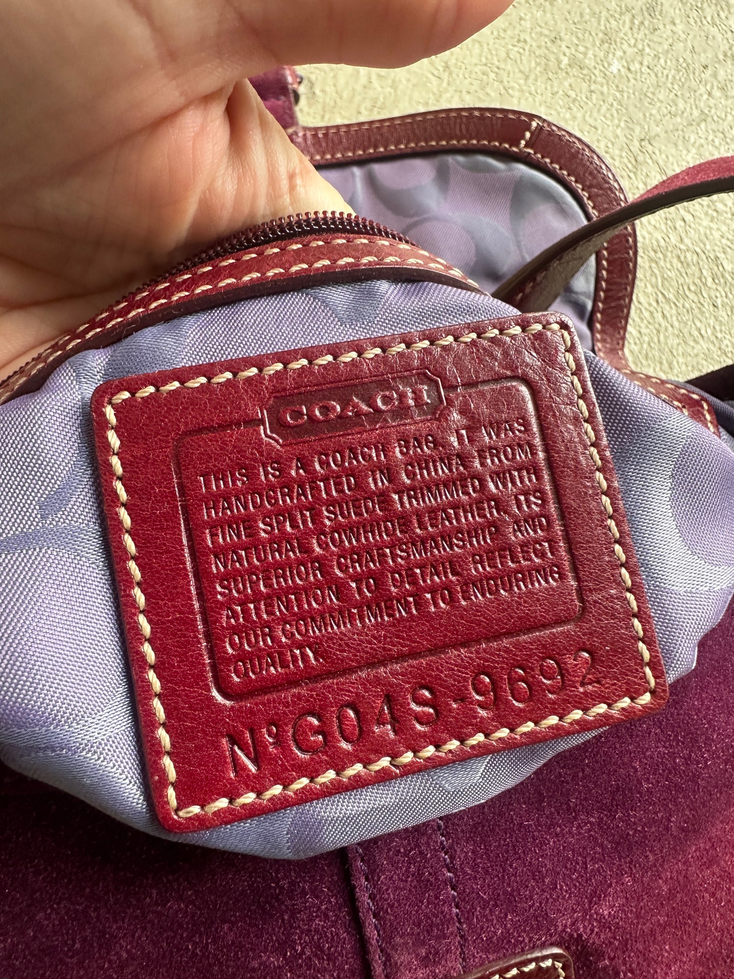 Vintage Purple Suede Coach Soho Mini Shoulder Bag