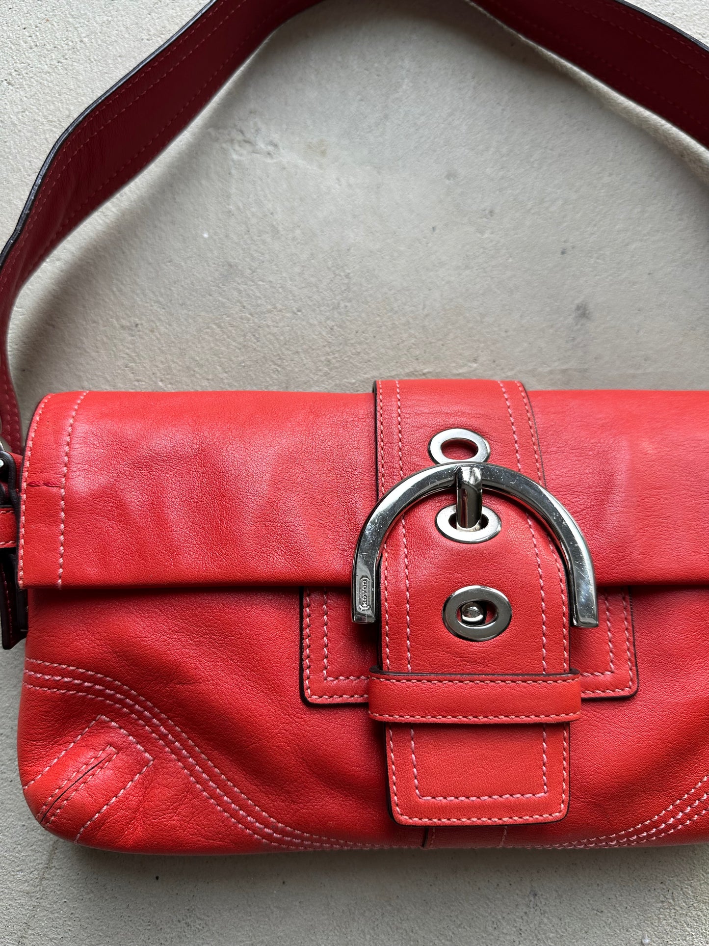 Vintage Coach Red Square Soho Shoulder Bag