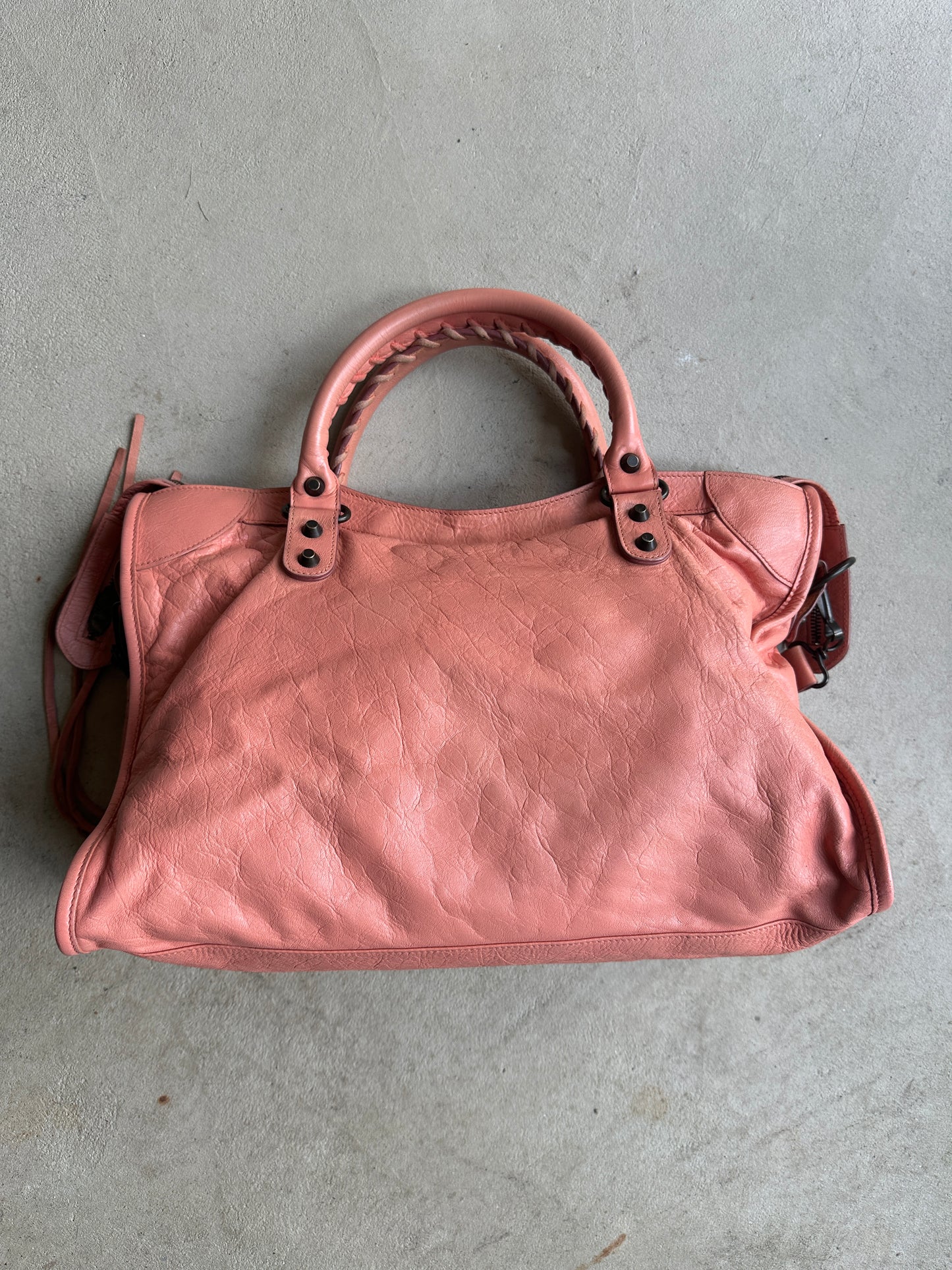 Vintage Peach Balenciaga City Bag