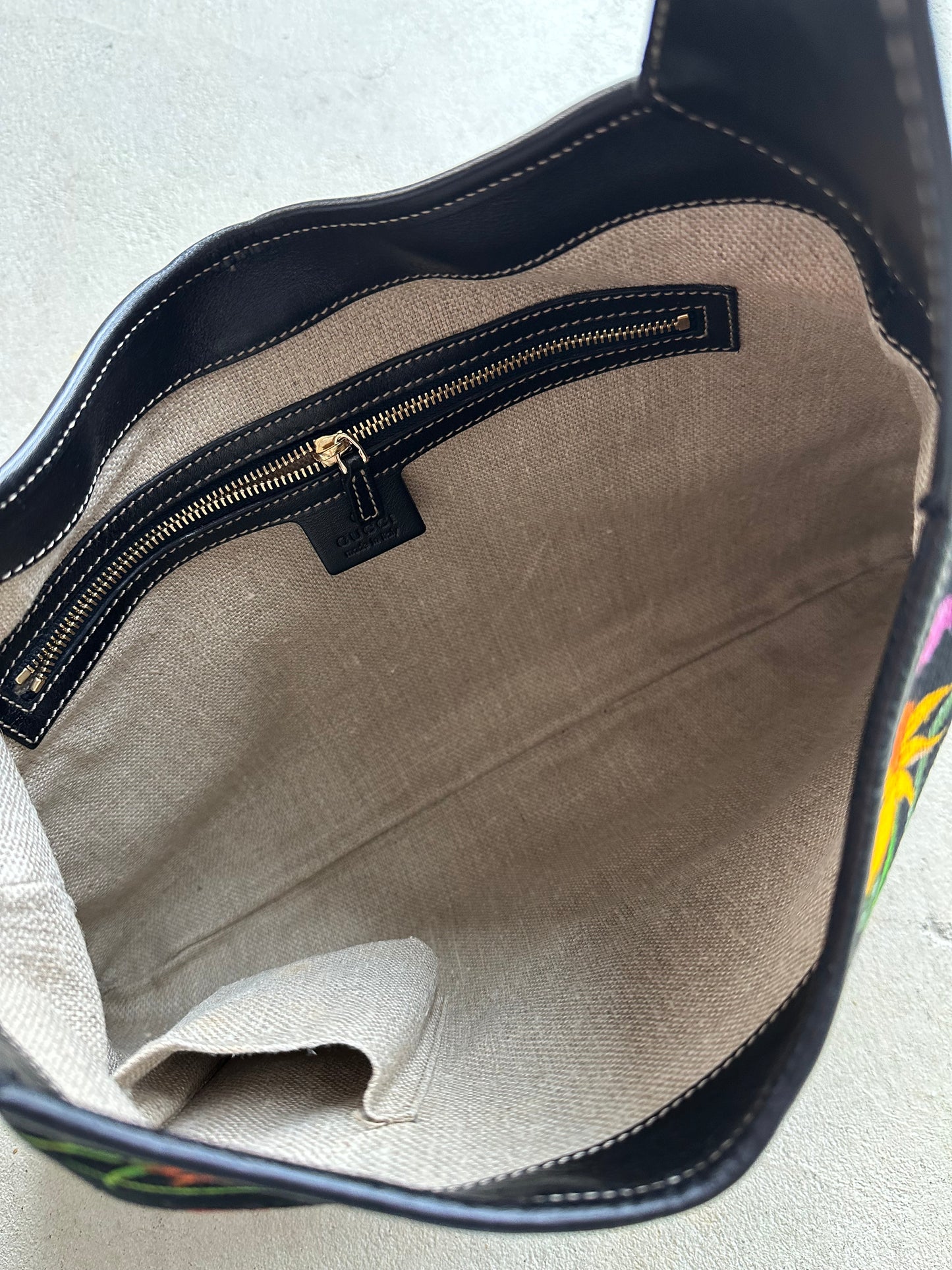 RARE! Vintage Gucci Jackie Floral Shoulder Bag