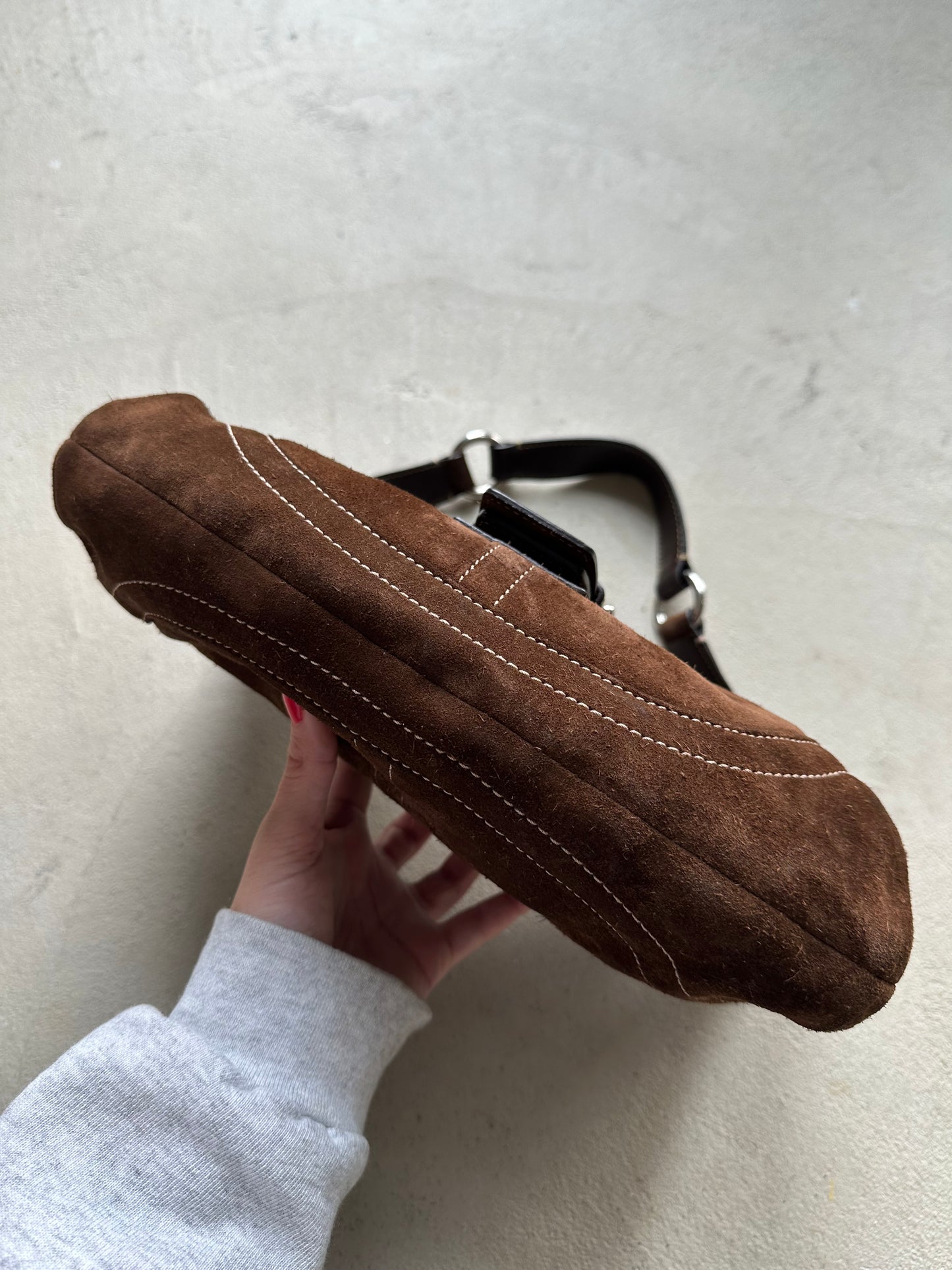 RARE! Vintage Coach Brown Suede Soho Shoulder Bag