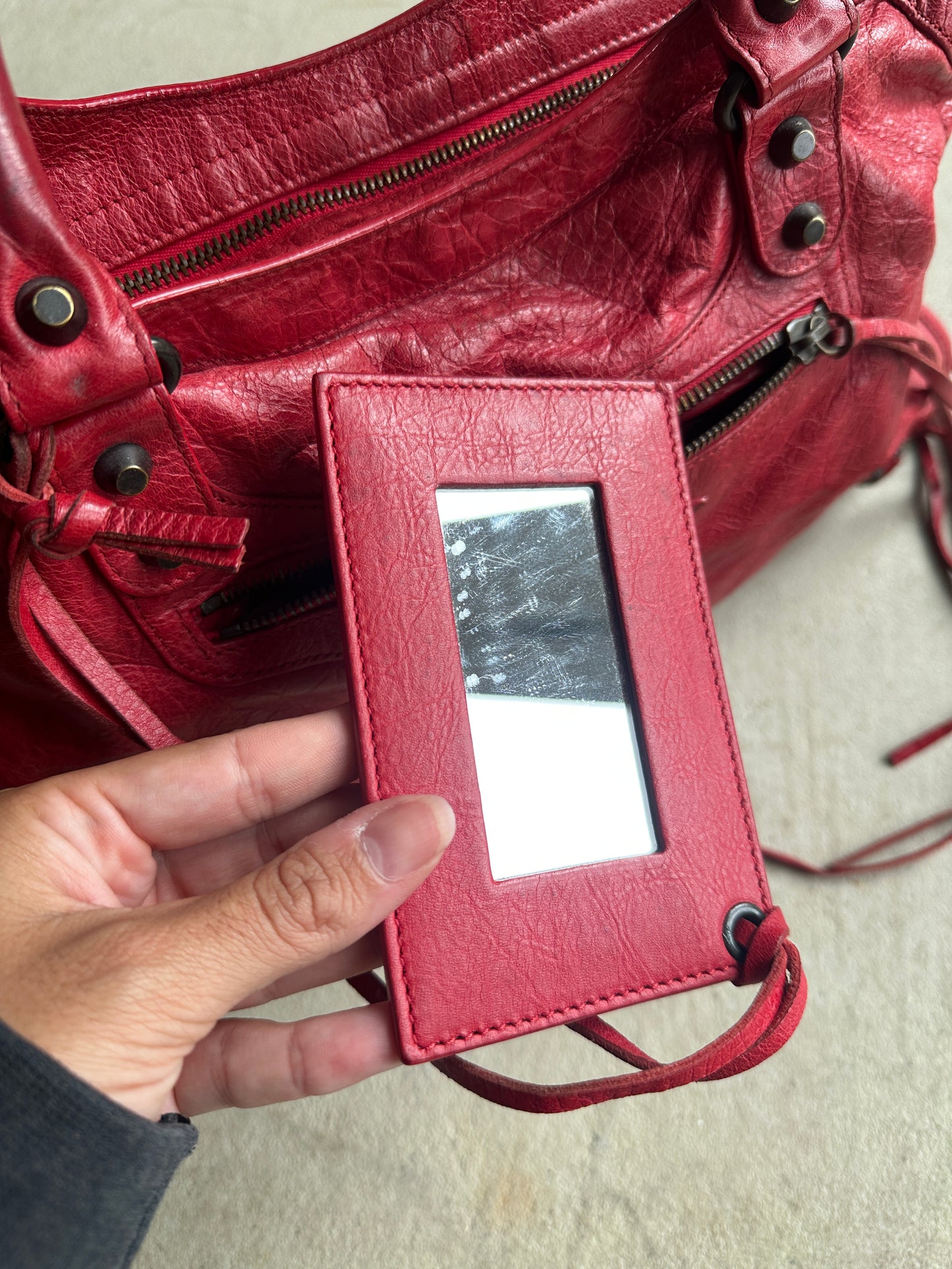 Vintage Red Balenciaga City Bag