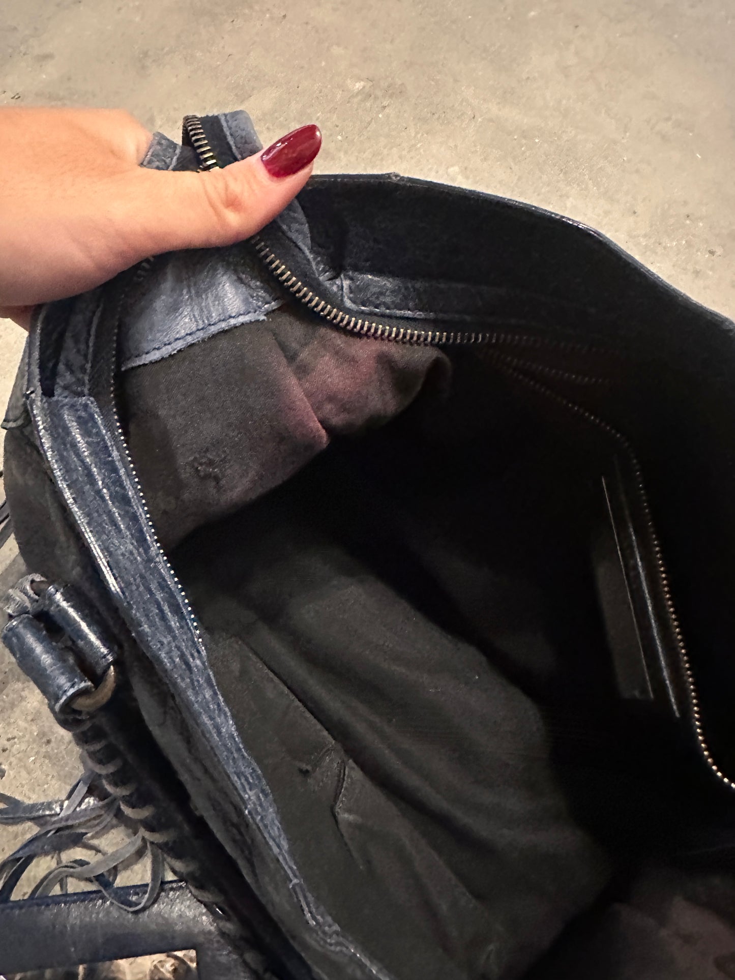 Vintage Navy Balenciaga City Bag