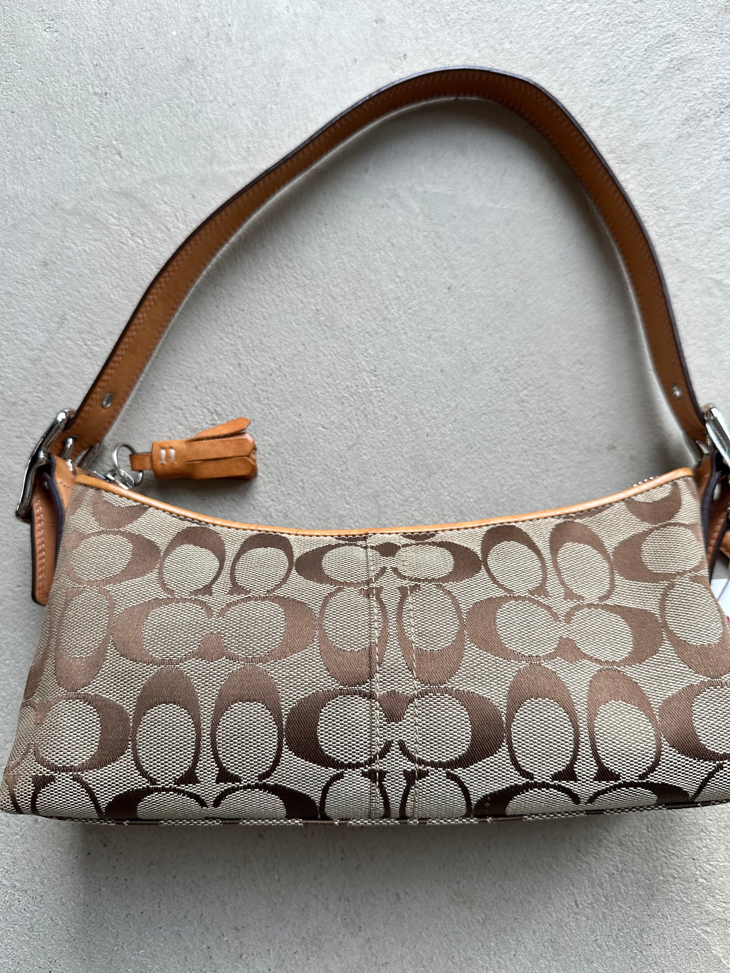 Vintage Y2K Coach Tan Baguette Shoulder Bag
