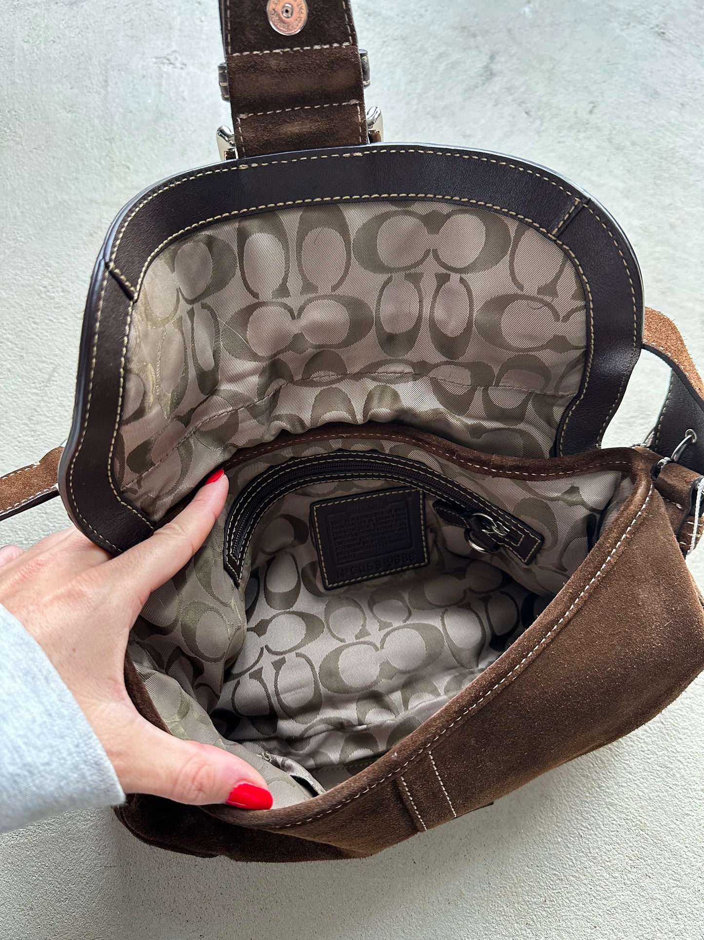 RARE! Vintage Coach Brown Suede Soho Shoulder Bag