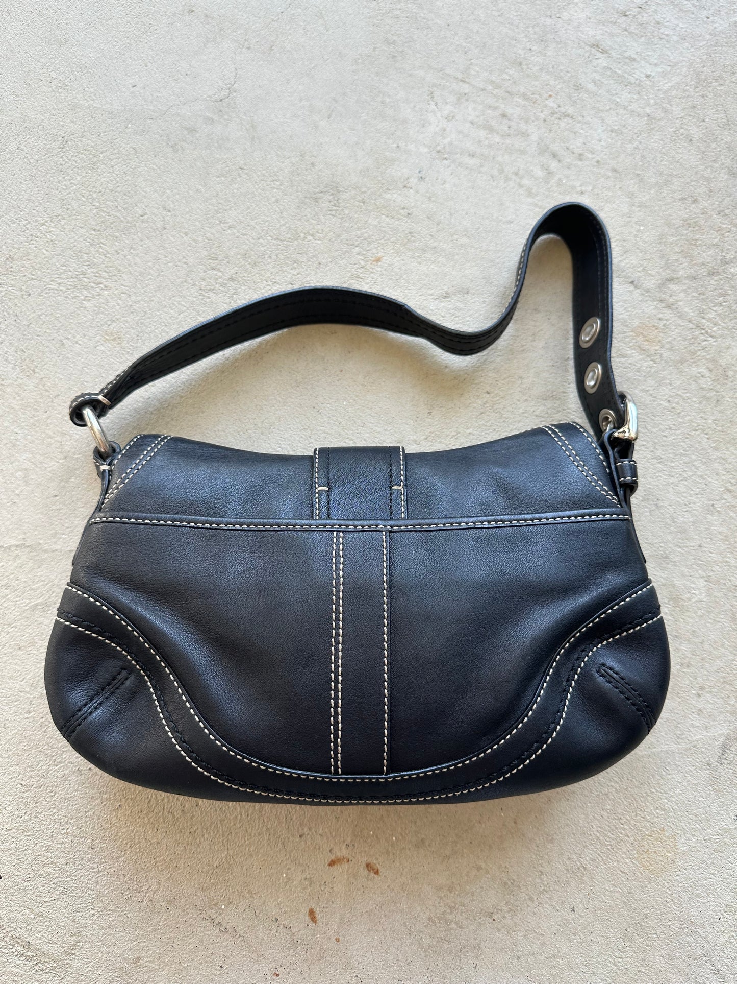 Vintage Y2K Coach Black Mini Soho Leather Shoulder Bag