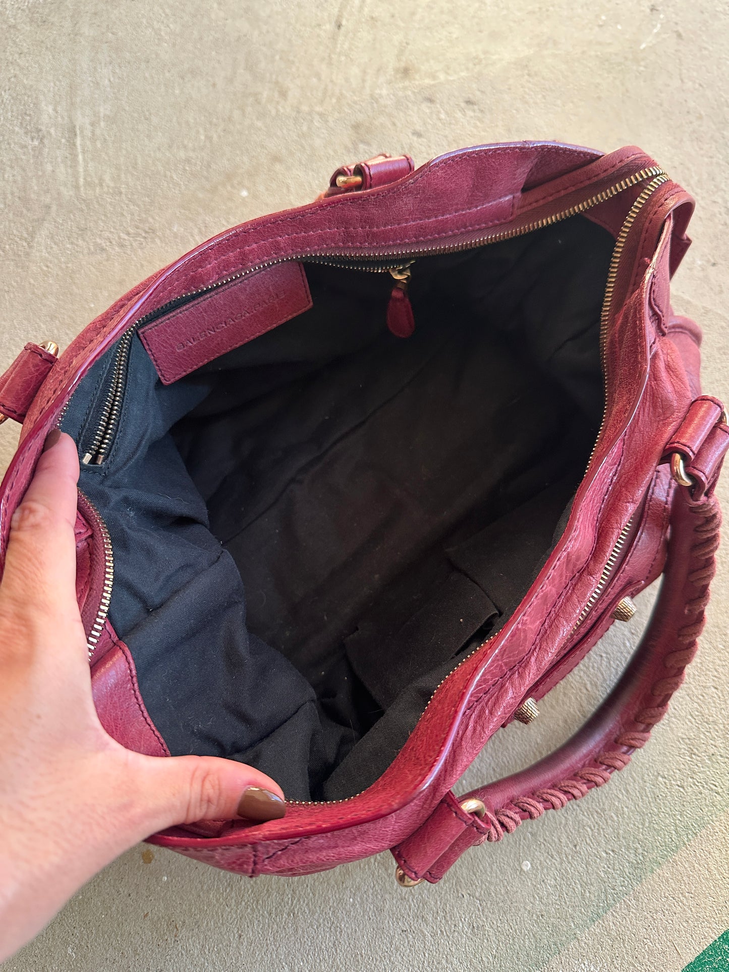 Vintage Burgundy Balenciaga City Bag