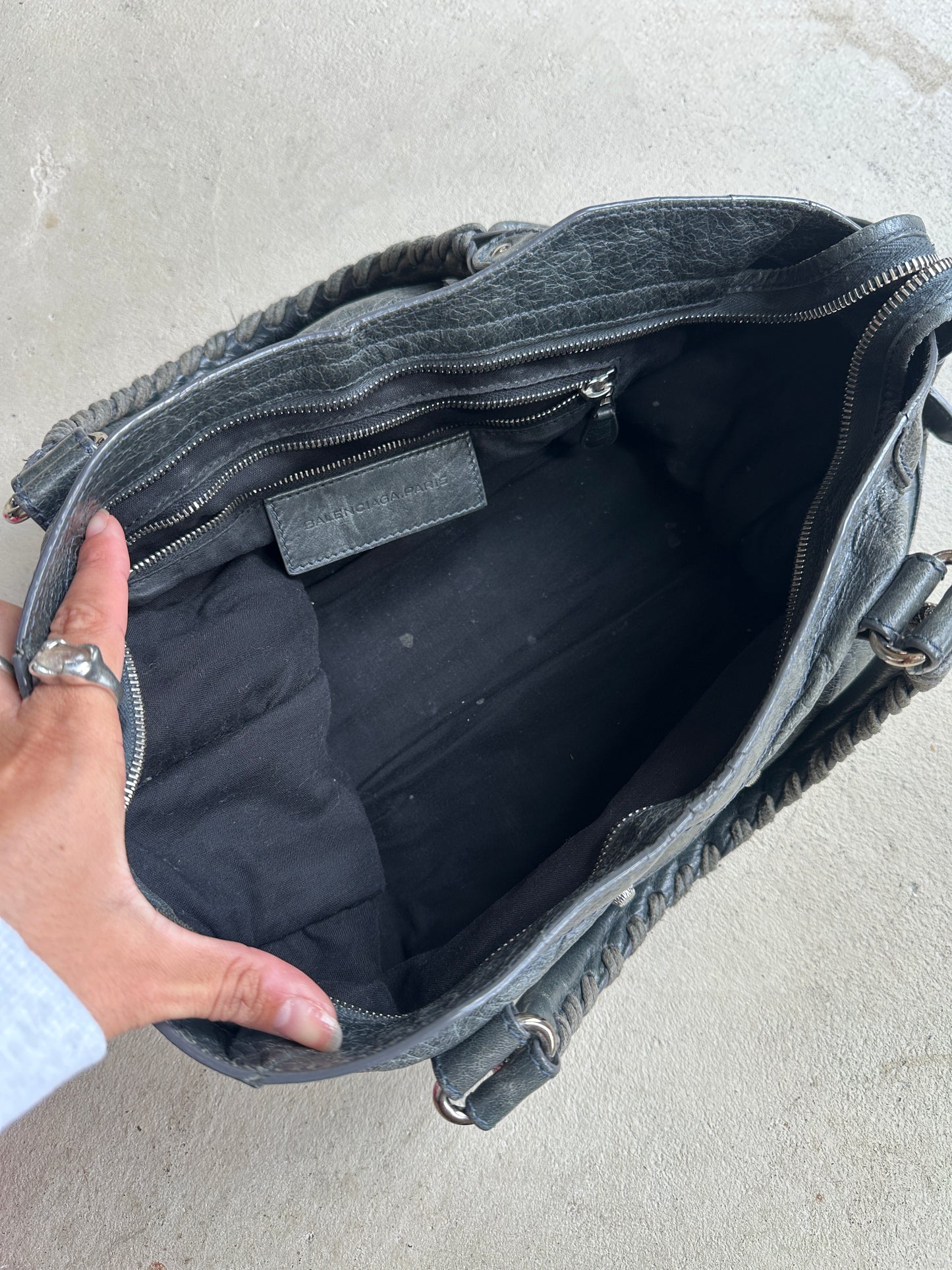 Vintage Dark Grey Balenciaga Velo City Bag