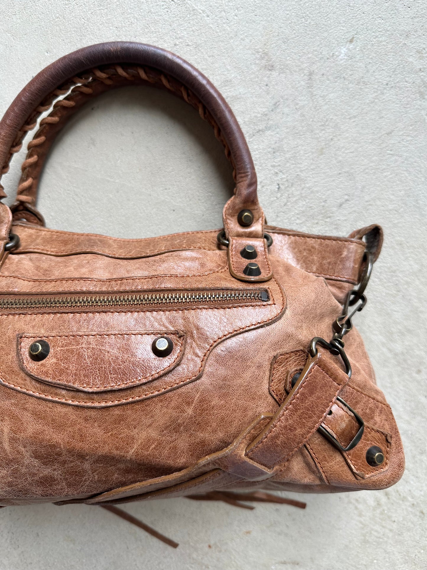 RARE! Vintage Brown Balenciaga Small City Bag