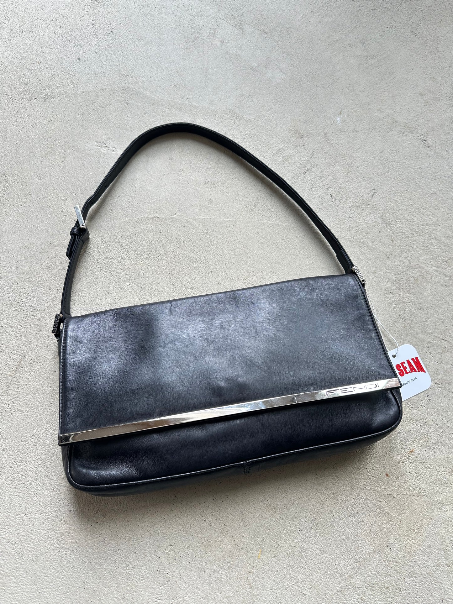 Vintage Fendi Black Leather Bag