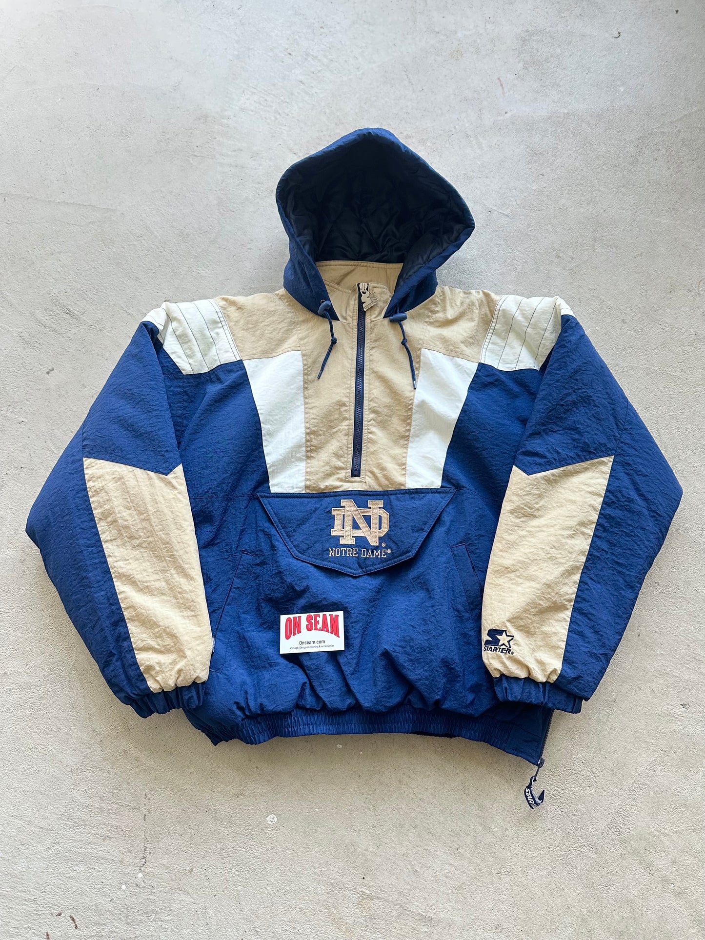 Vintage Notre Dame Starter Puffer - L
