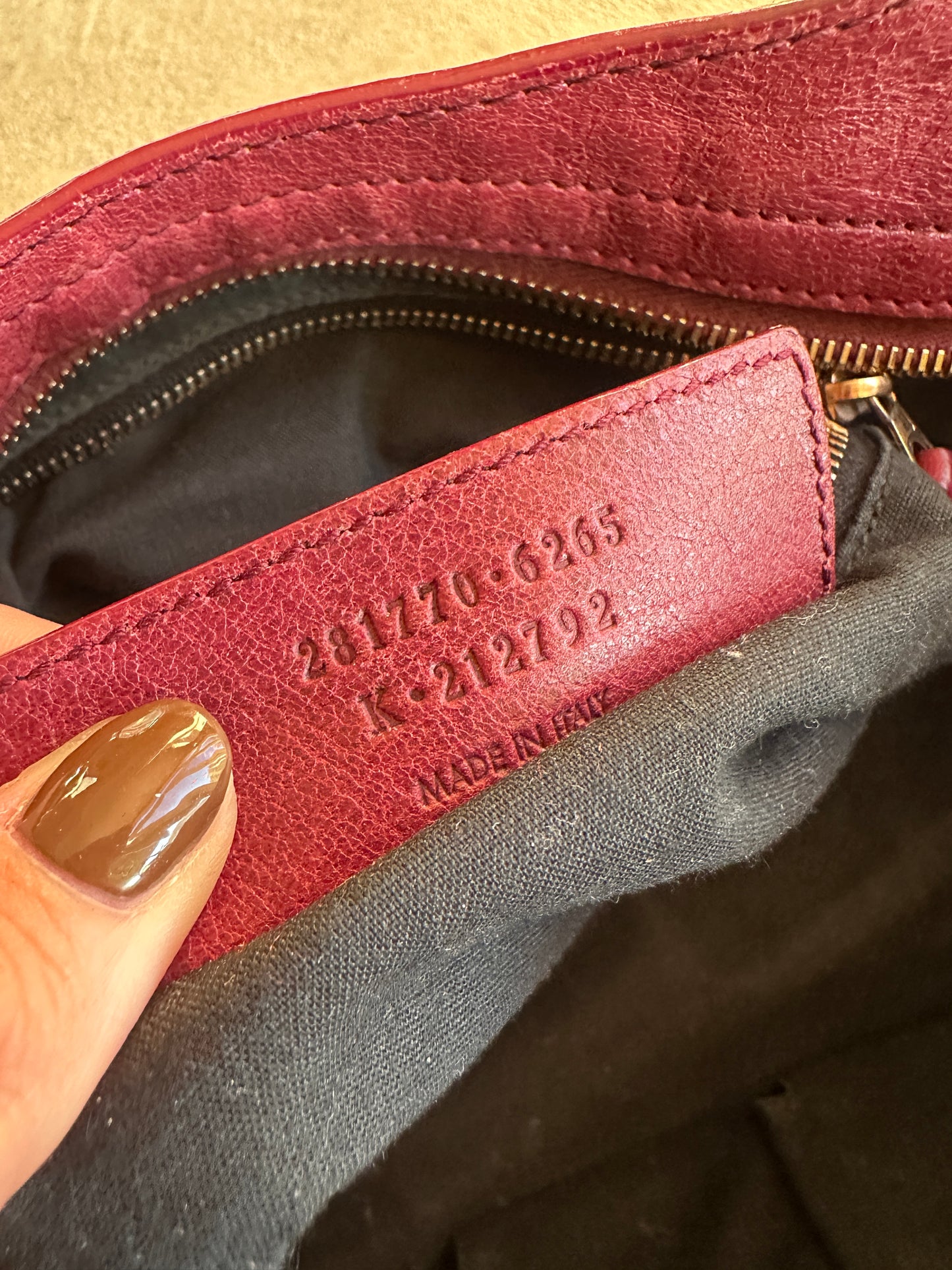 Vintage Burgundy Balenciaga City Bag