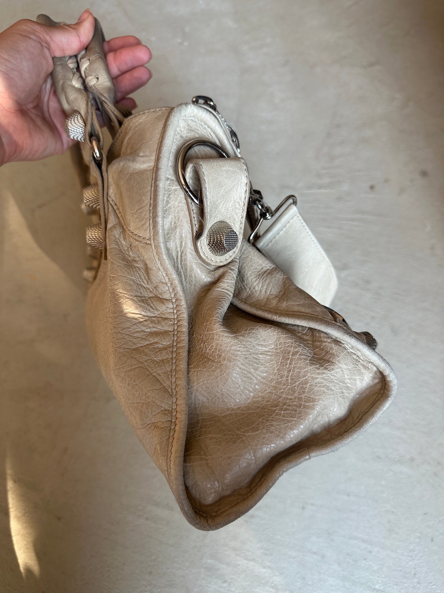 Vintage Cream Balenciaga City Bag