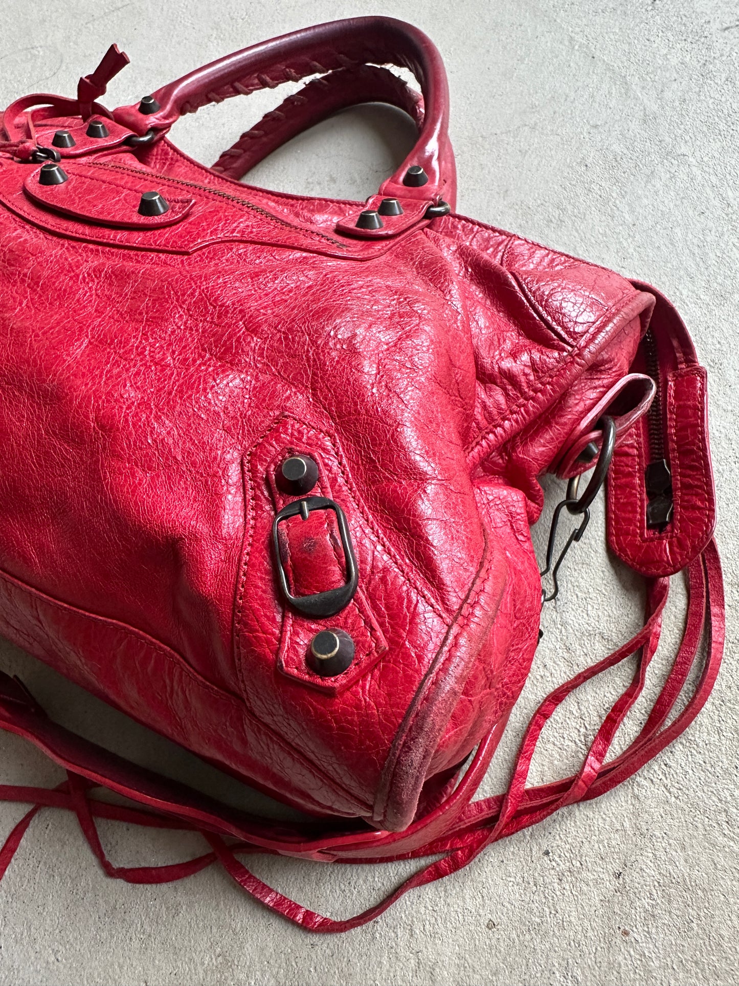 Vintage Red Balenciaga City Bag
