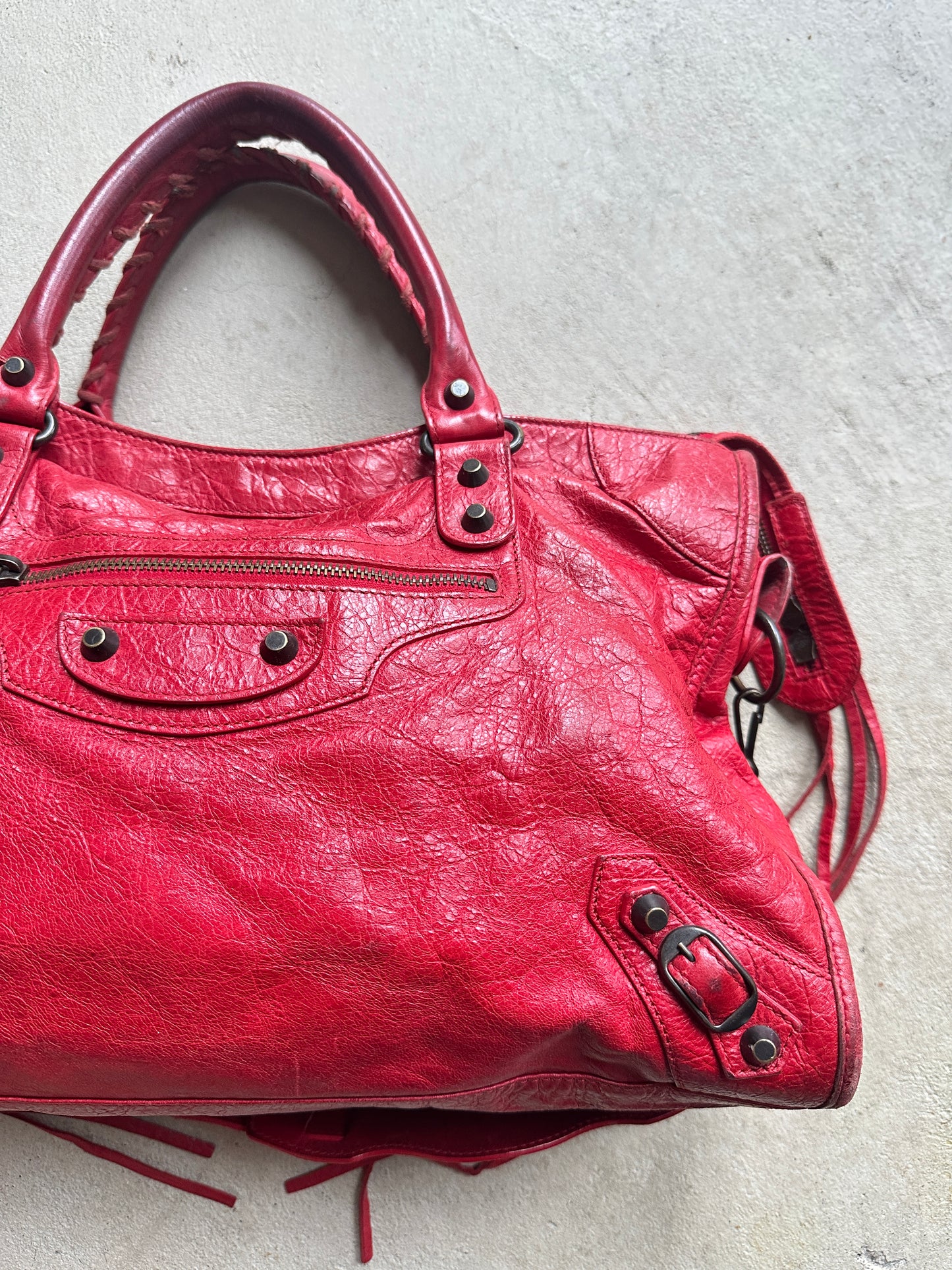 Vintage Red Balenciaga City Bag
