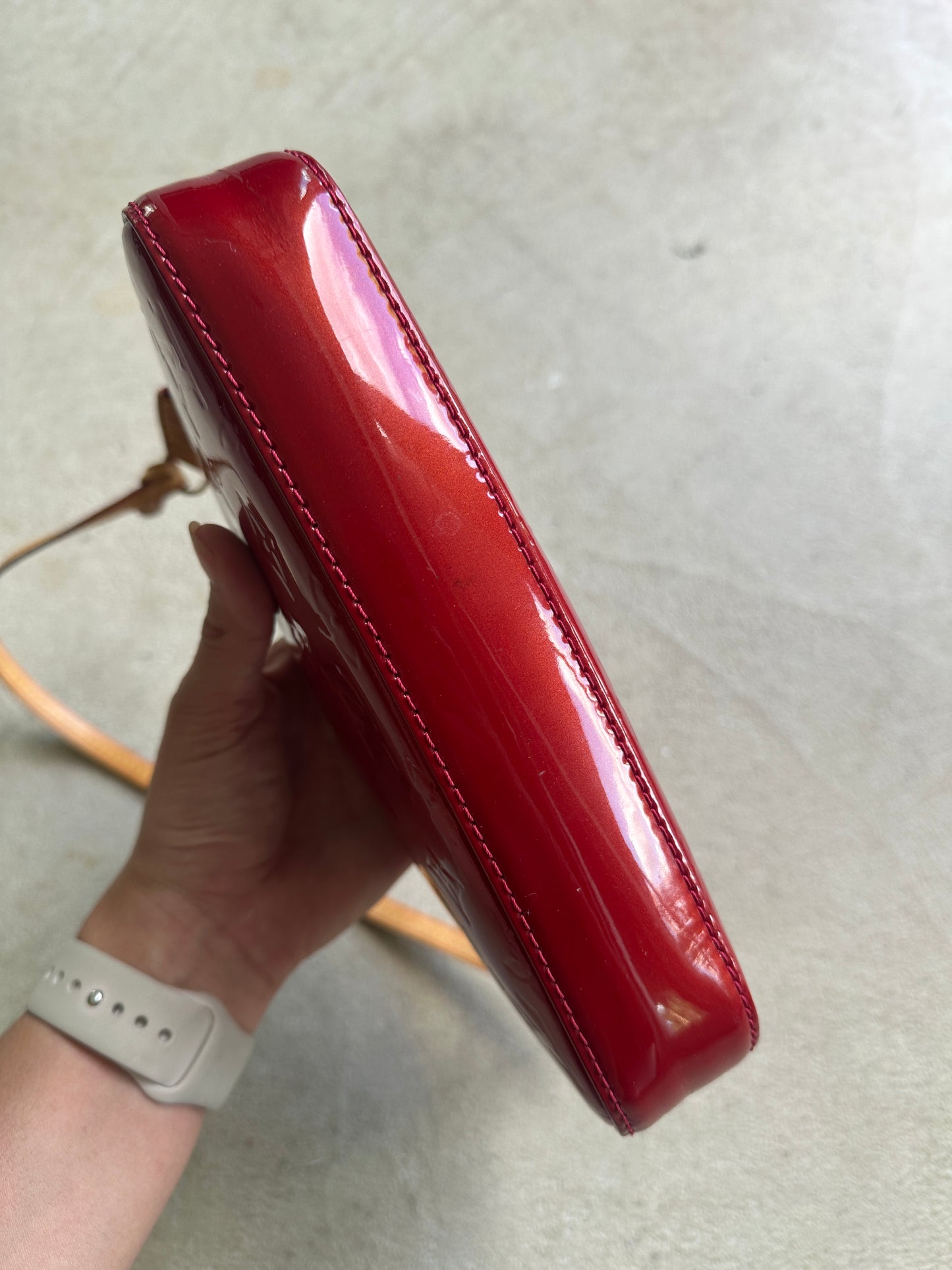 Vintage Red Patent leather Louis Vuitton Shoulder Bag