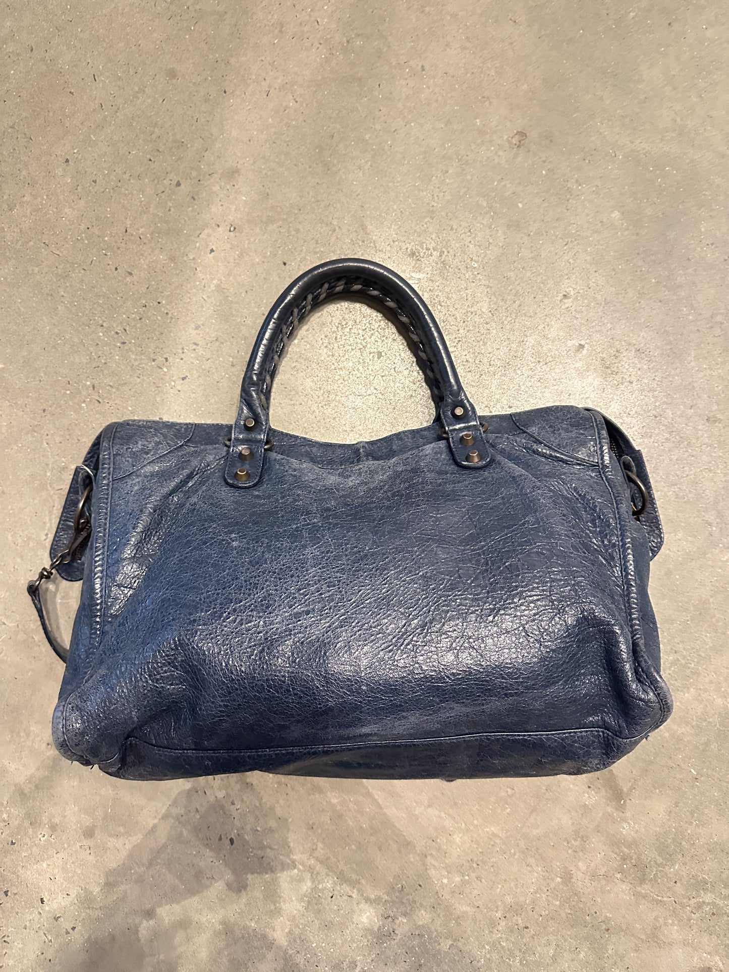 Vintage Navy Balenciaga City Bag