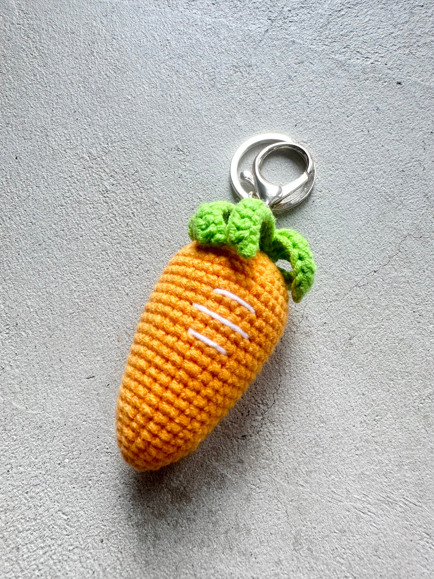 Knitted Big Carrot Charm