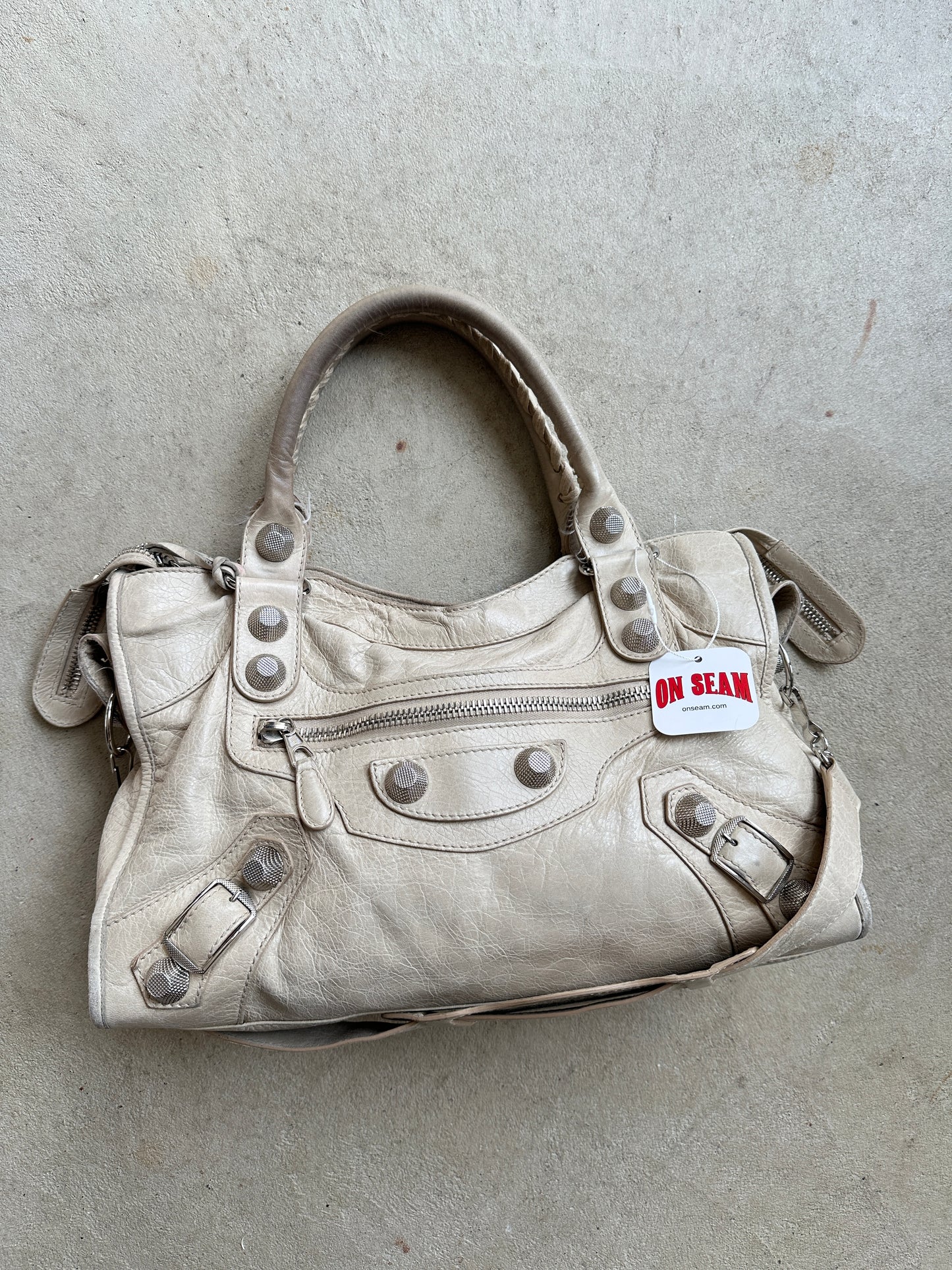 Vintage Cream Balenciaga City Bag