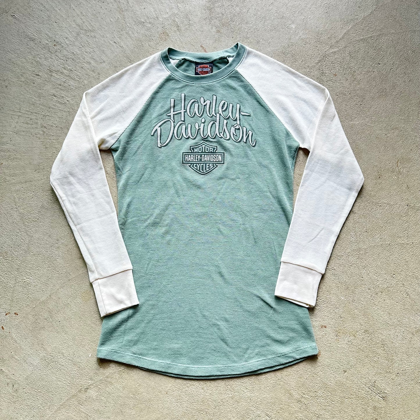 Vintage Women's Harley Davidson Green Thermal
