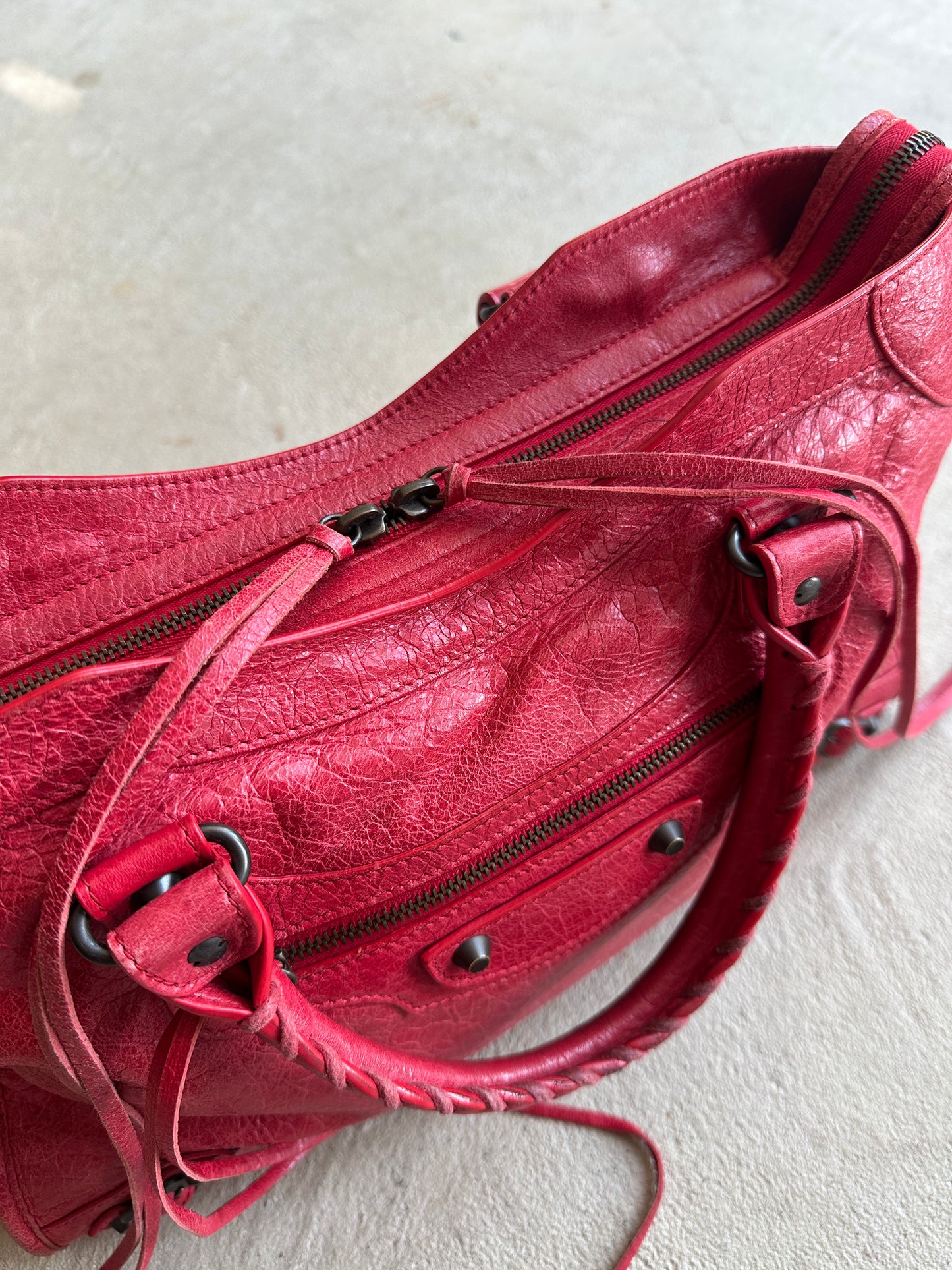 Vintage Red Balenciaga City Bag