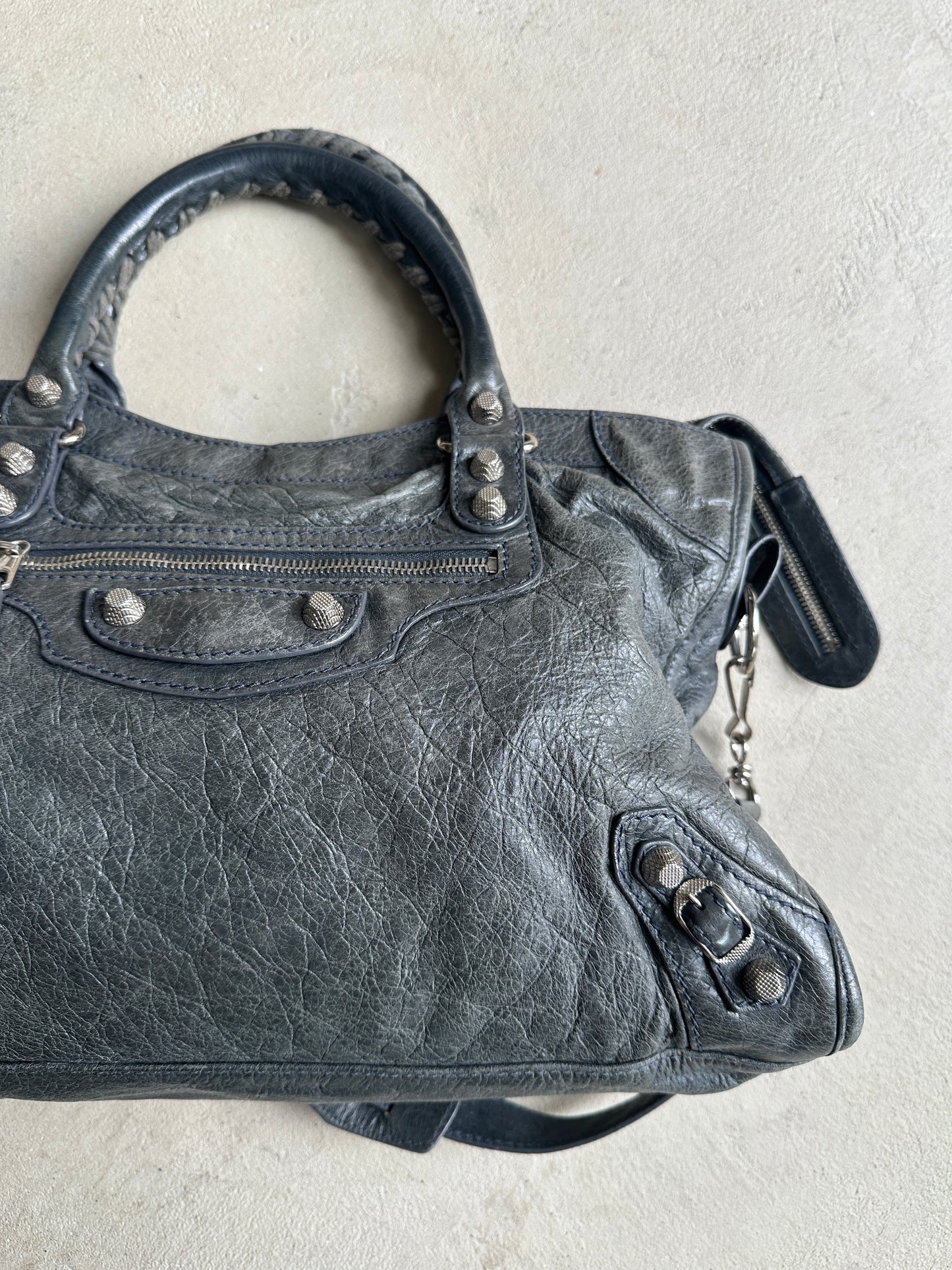 Vintage Dark Grey Balenciaga Velo City Bag