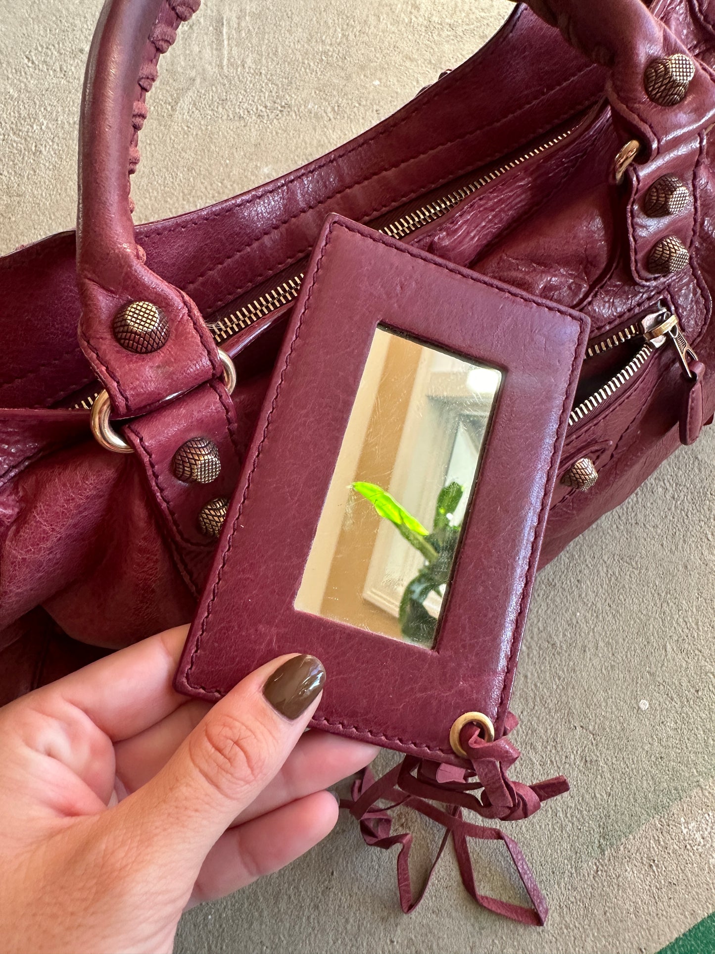 Vintage Burgundy Balenciaga City Bag