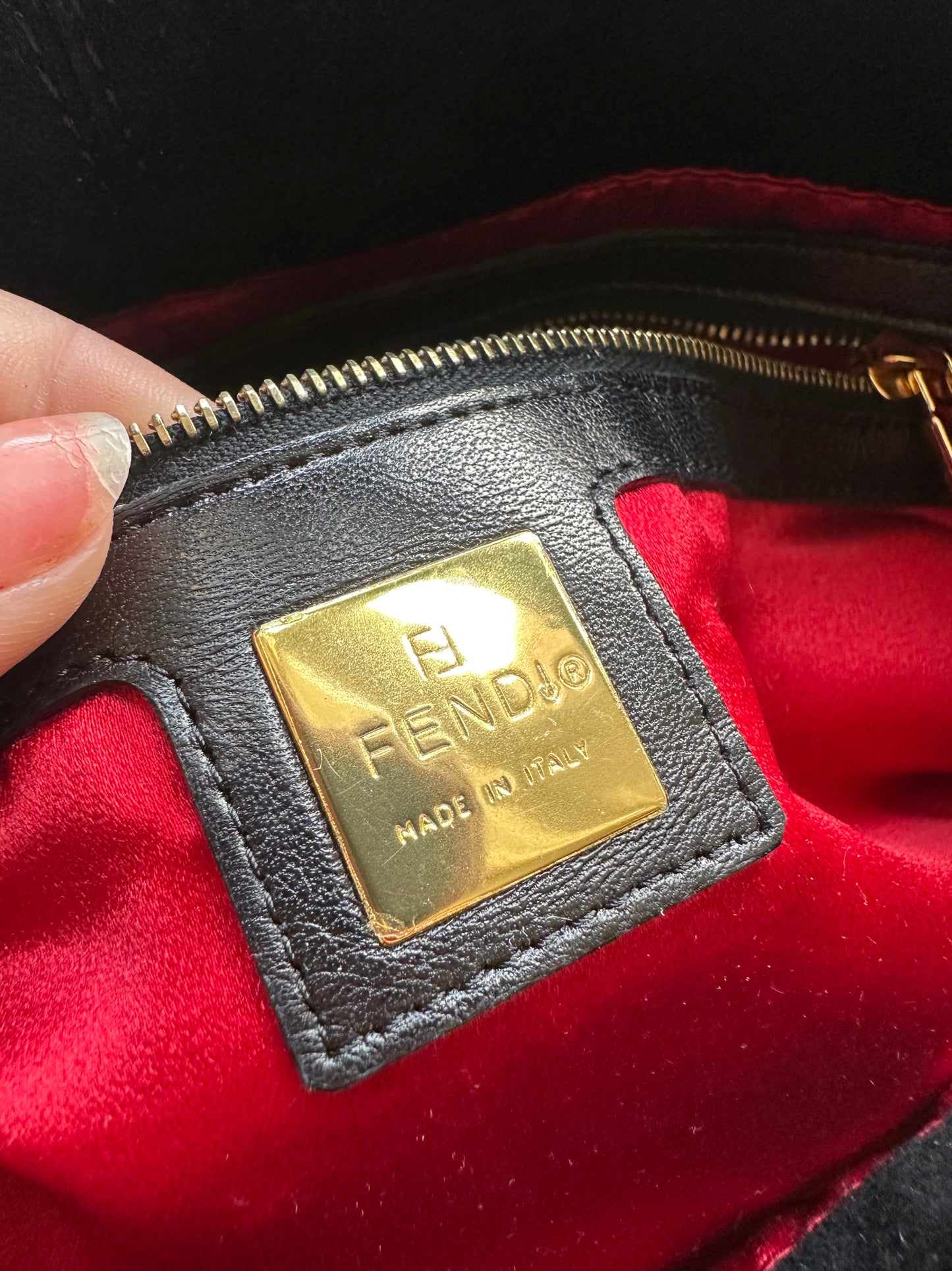 Vintage Fendi Black Suede Mama Baguette