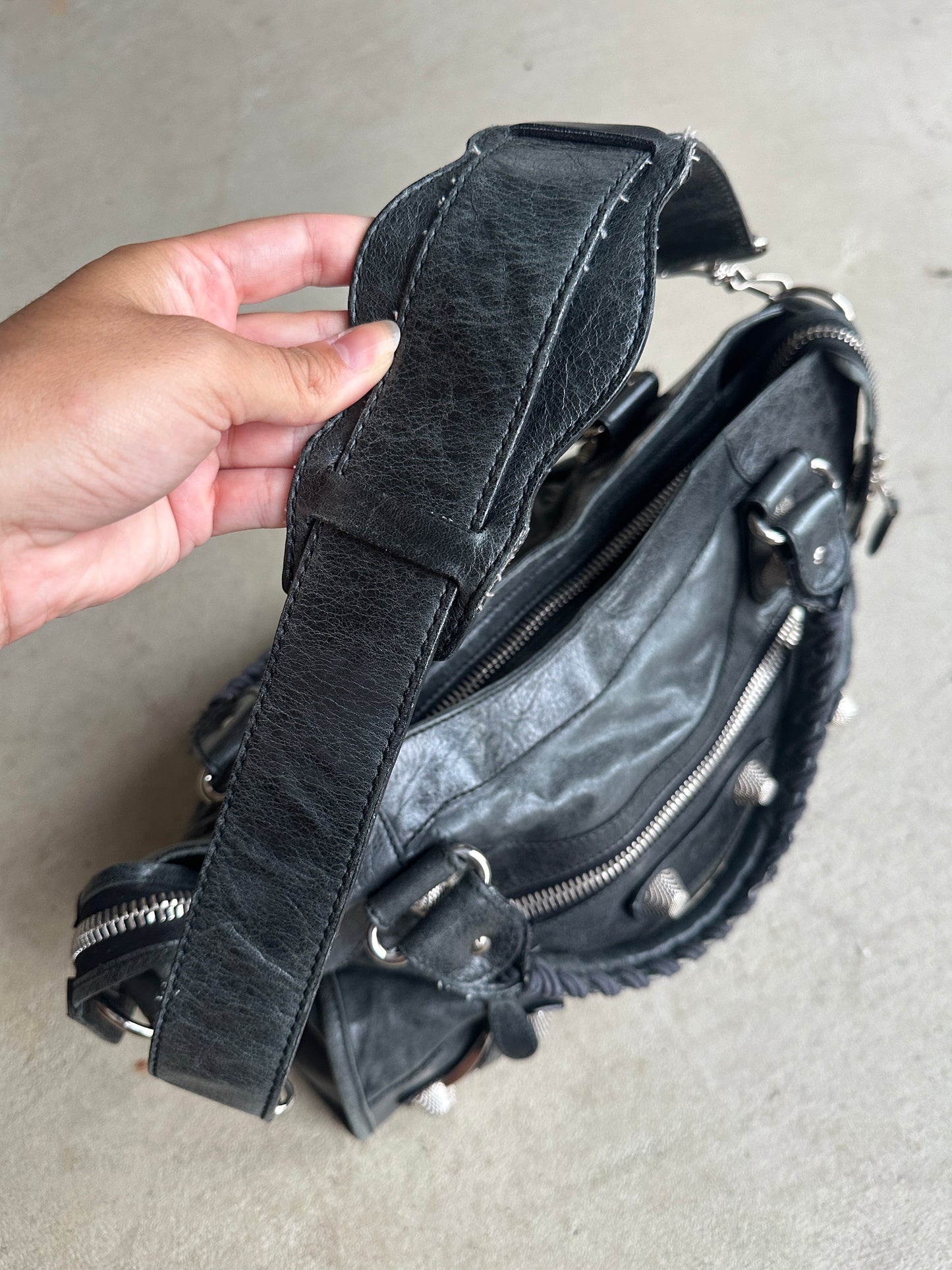 Vintage Faded Black Balenciaga City Bag