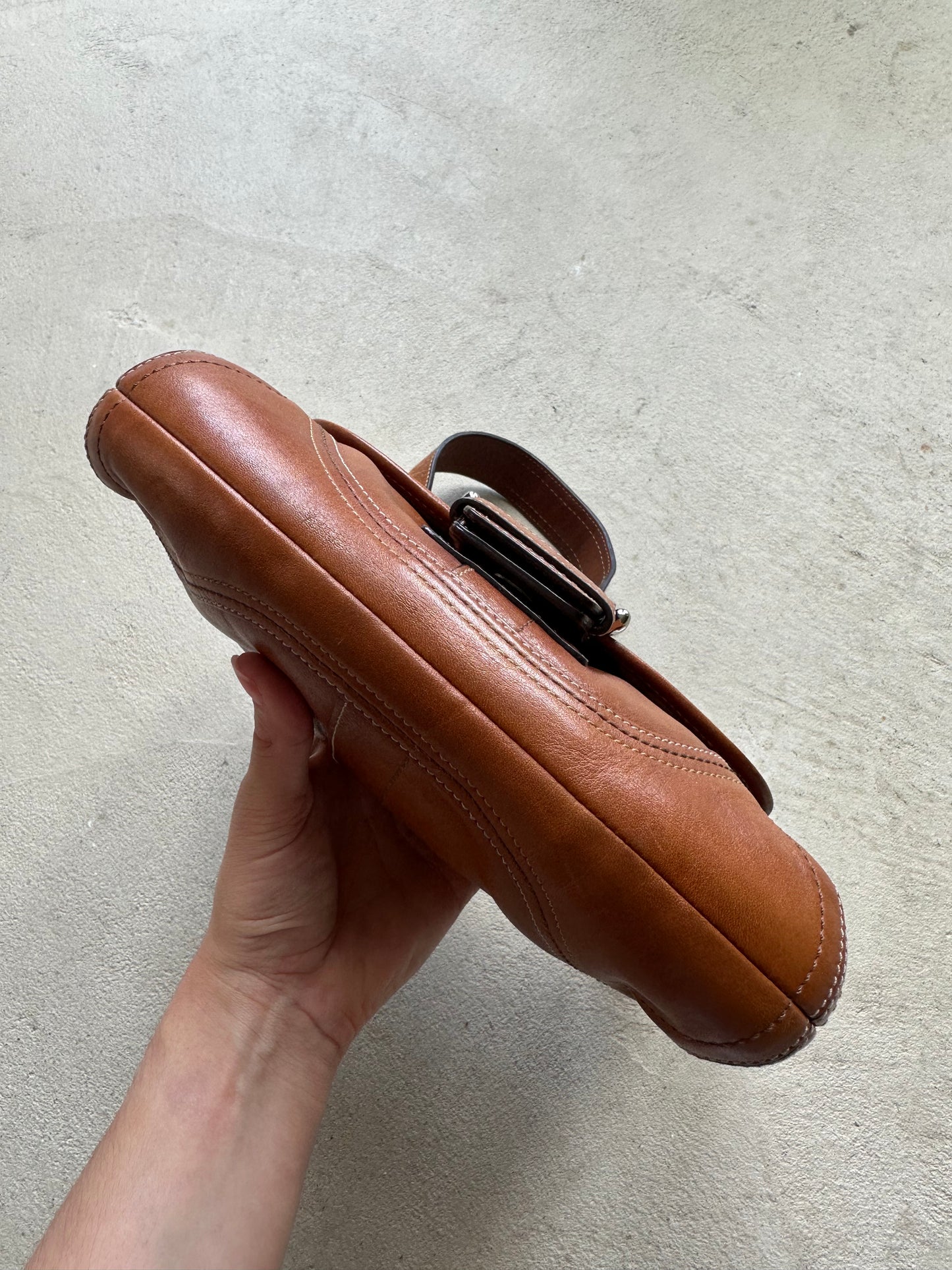 Vintage Y2K Coach Caramel Brown Mini Soho Leather Shoulder Bag