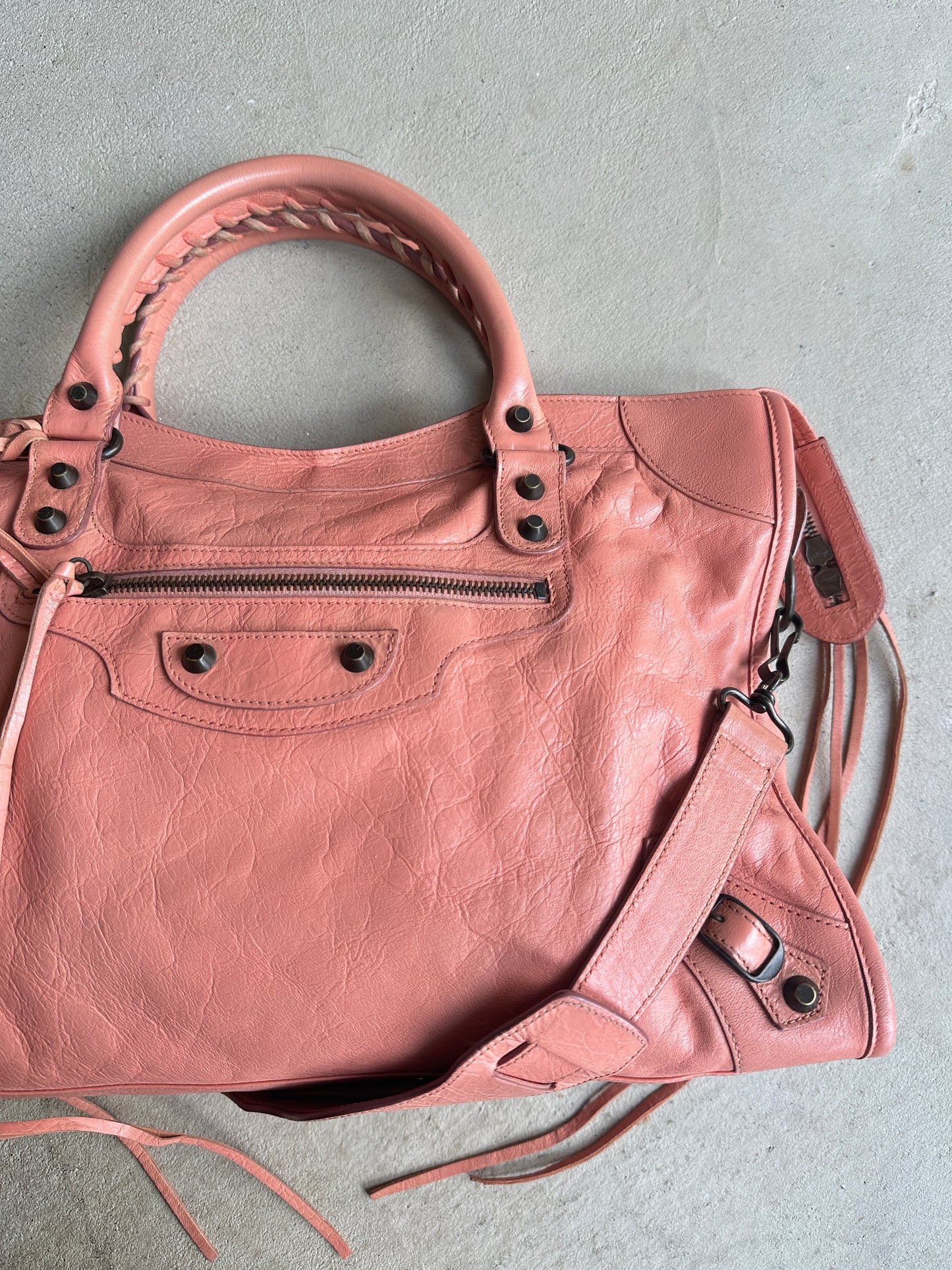 Vintage Peach Balenciaga City Bag