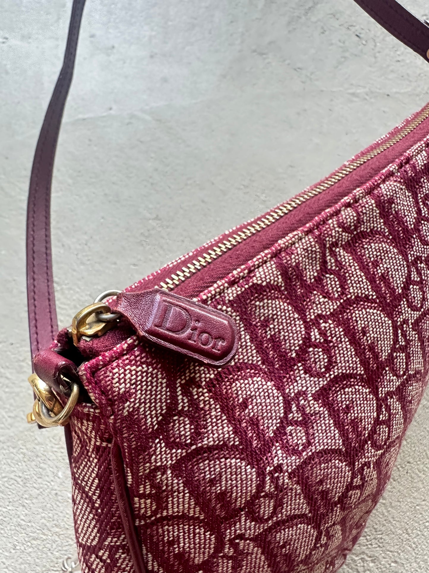 Vintage Dior Red / Burgundy Saddle Bag