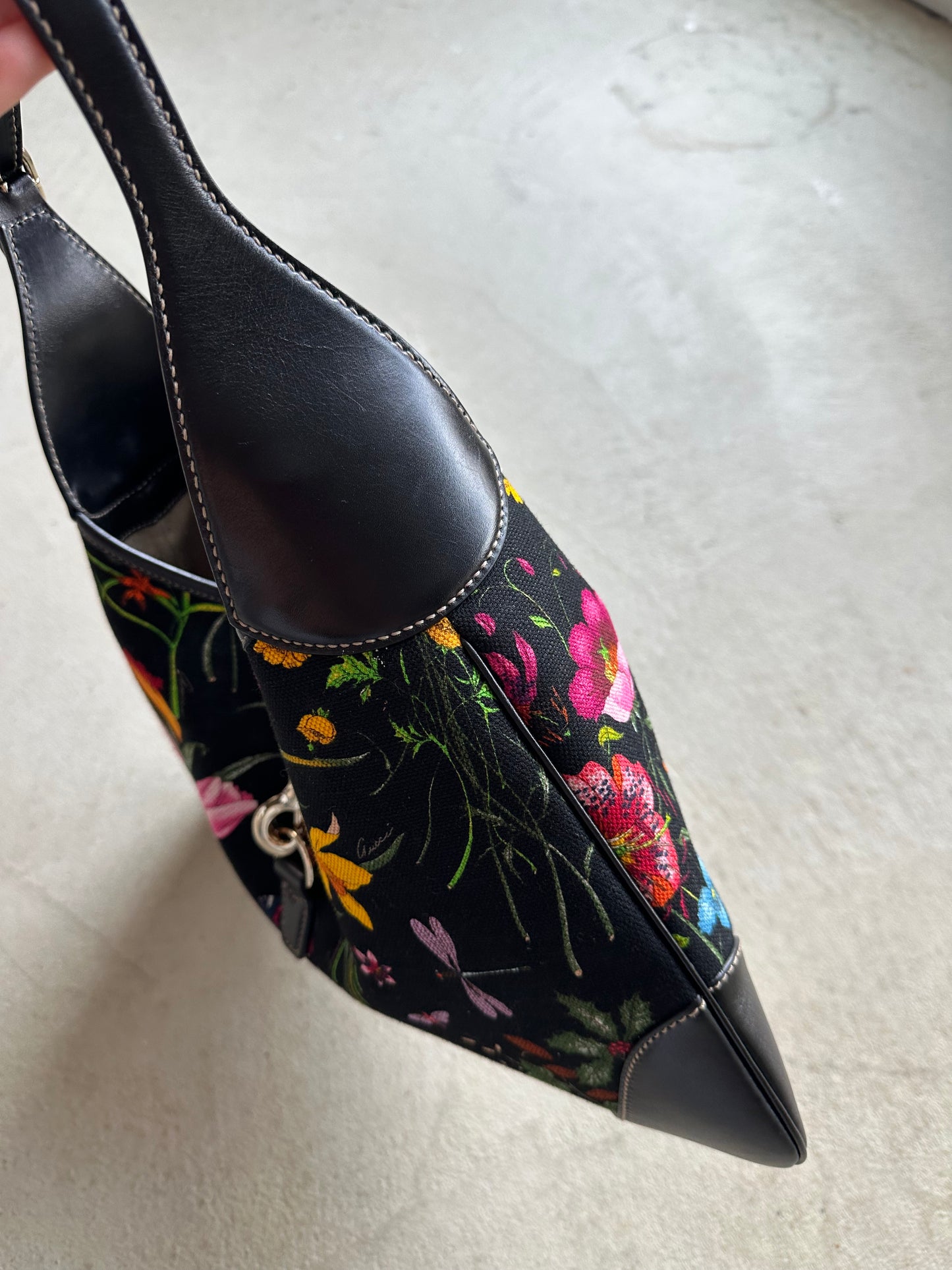 RARE! Vintage Gucci Jackie Floral Shoulder Bag