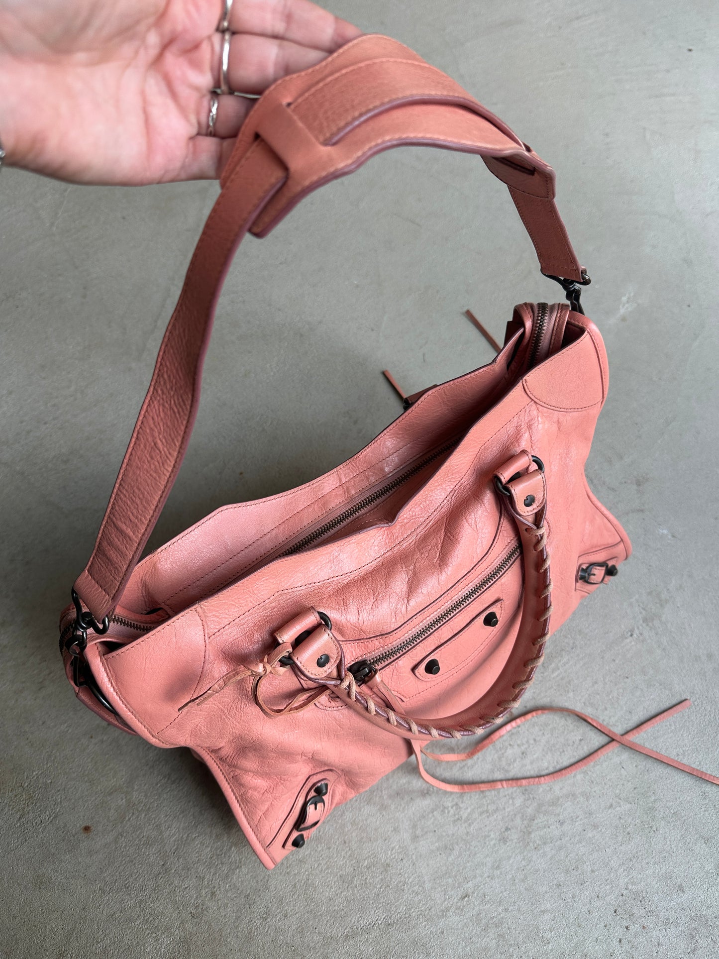 Vintage Peach Balenciaga City Bag