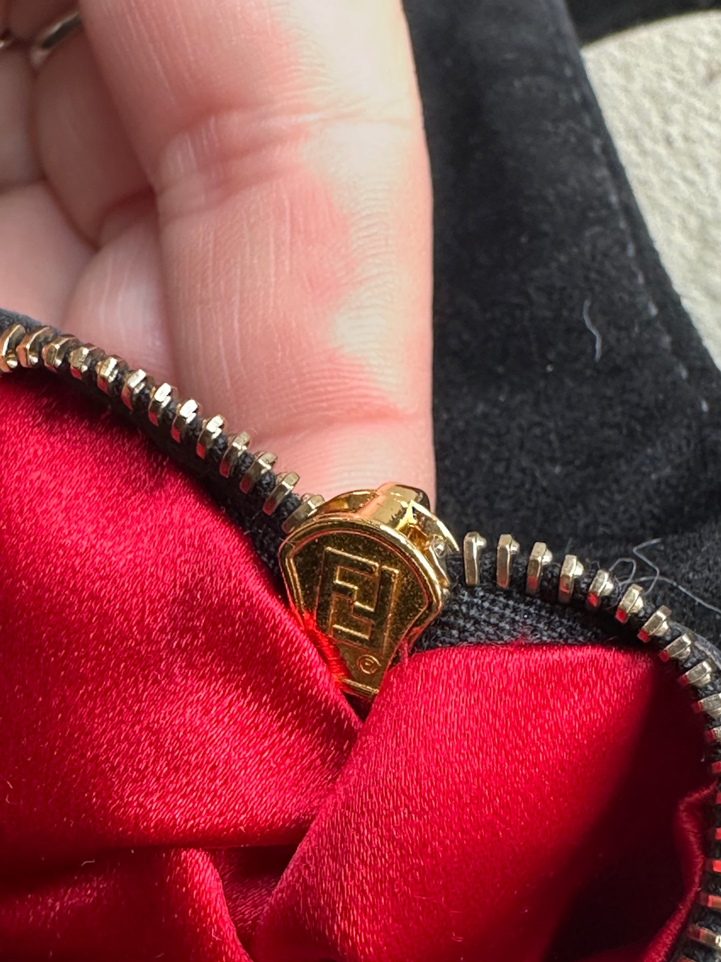 Vintage Fendi Black Suede Mama Baguette
