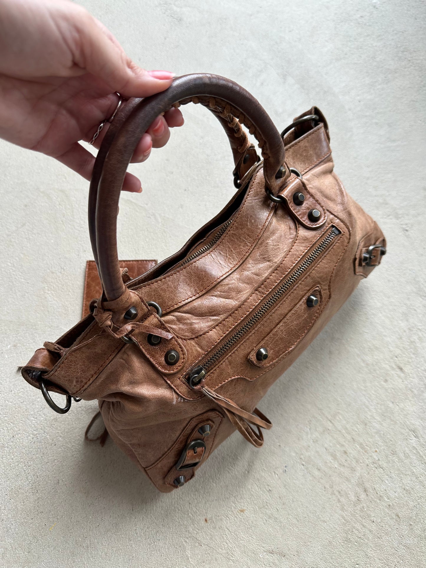 RARE! Vintage Brown Balenciaga Small City Bag