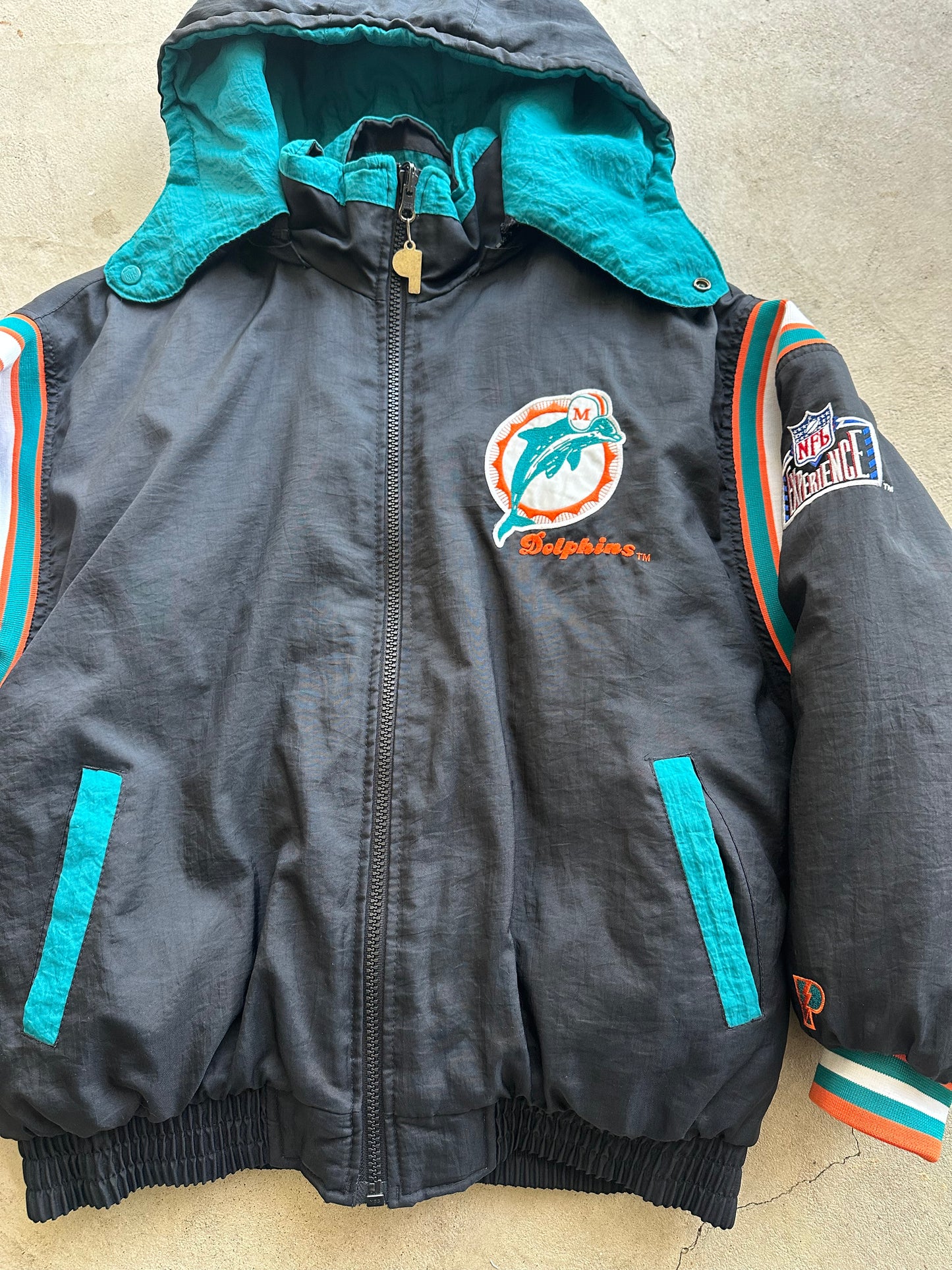 Vintage NFL Miami Dolphins Reversible Puffer Jacket - L