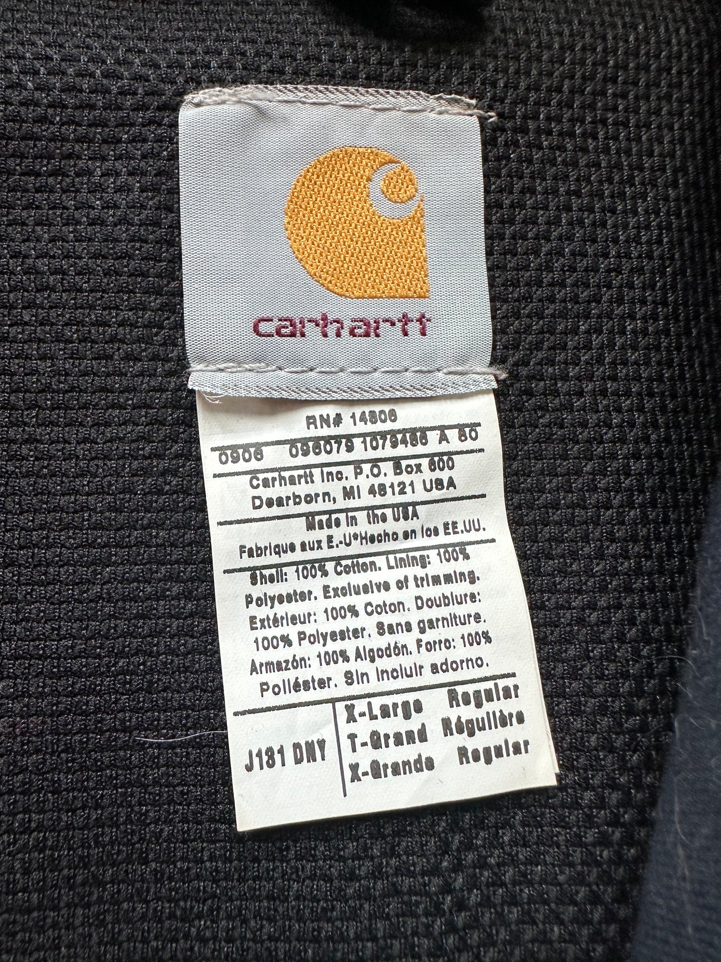Vintage Yankees Carhartt Style Navy Hooded Jacket - XL