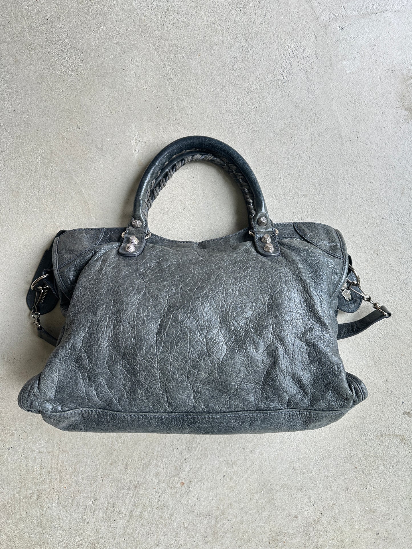 Vintage Dark Grey Balenciaga Velo City Bag