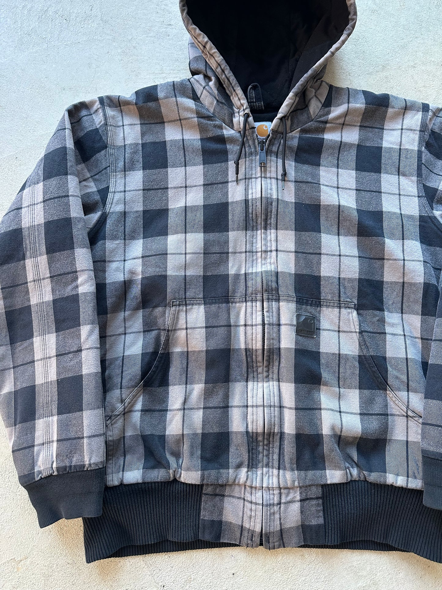 RARE! Vintage Plaid Carhartt Hooded Jacket - L