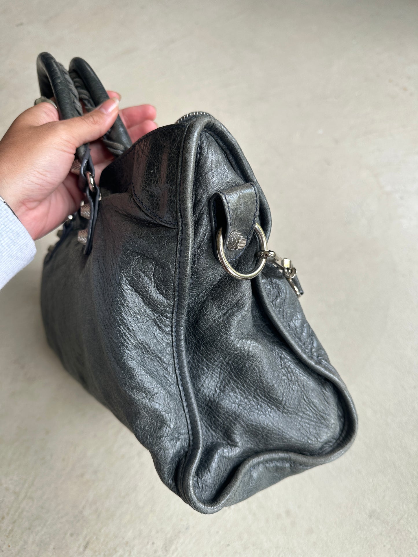 Vintage Dark Grey Balenciaga Velo City Bag