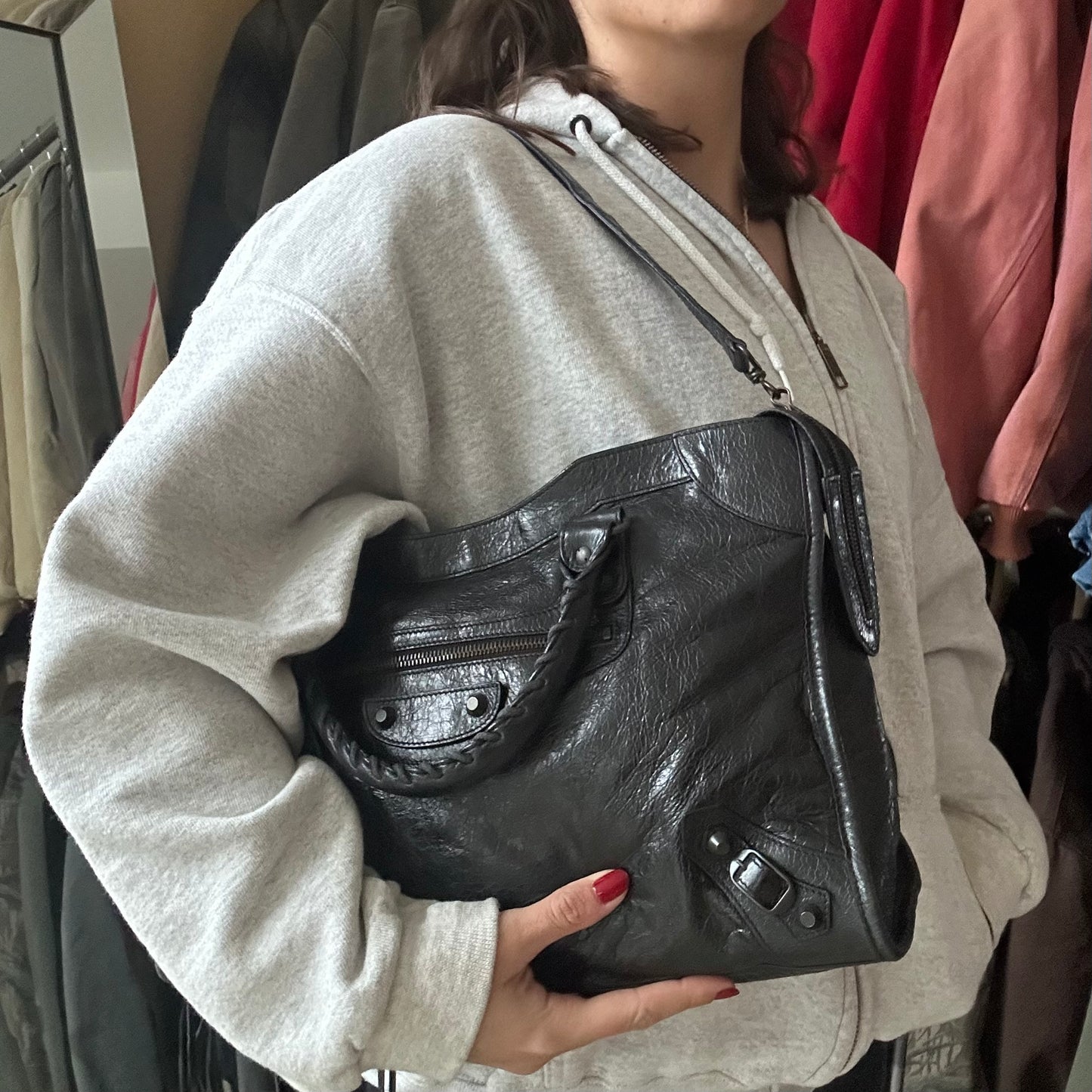 Vintage Black Balenciaga City Bag
