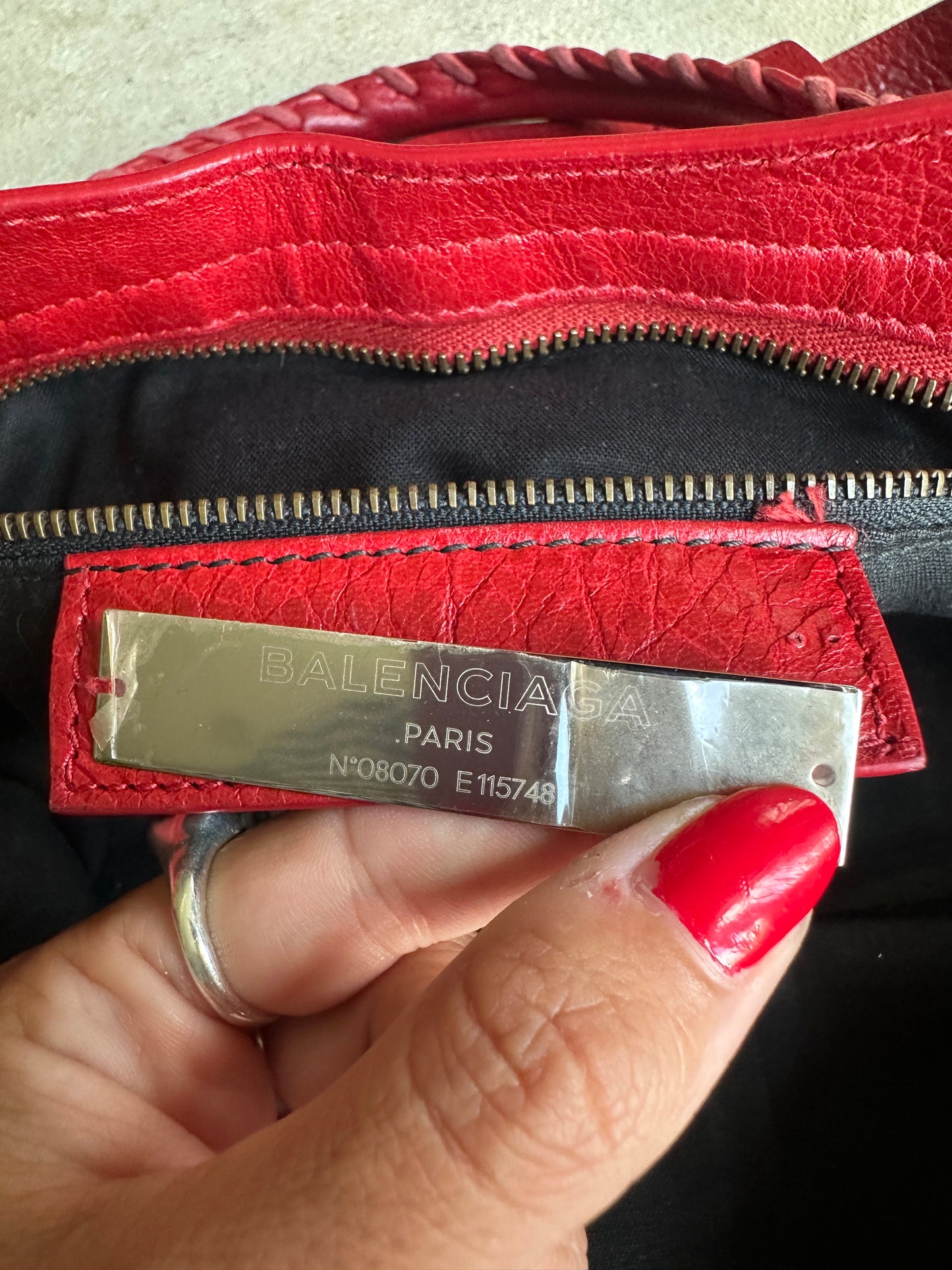 Vintage Red Balenciaga City Bag