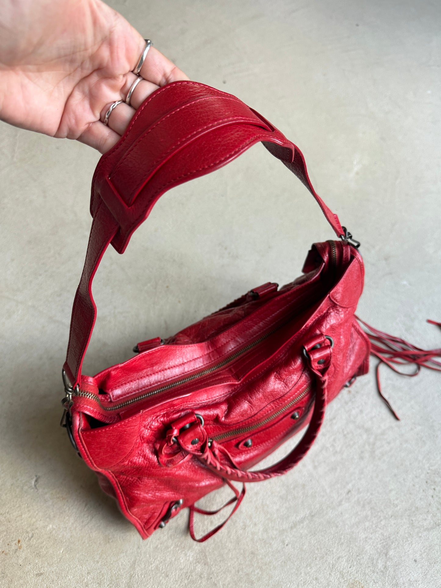 Vintage Red Balenciaga City Bag