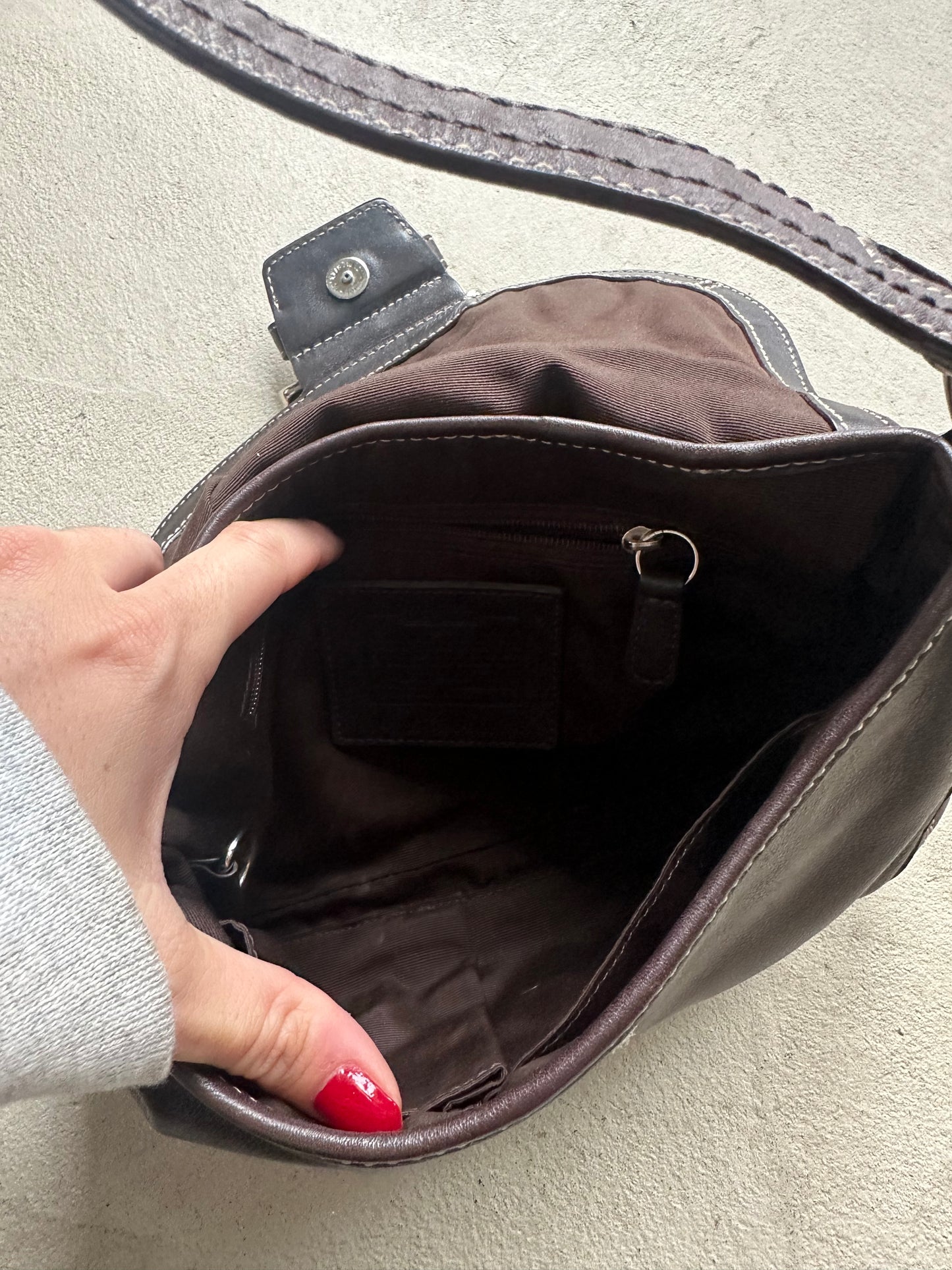 Vintage Y2K Coach Brown Mini Soho Leather Shoulder Bag