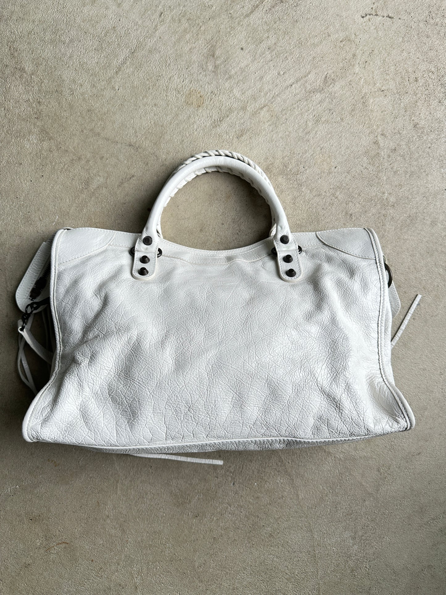 Vintage White Balenciaga City Bag
